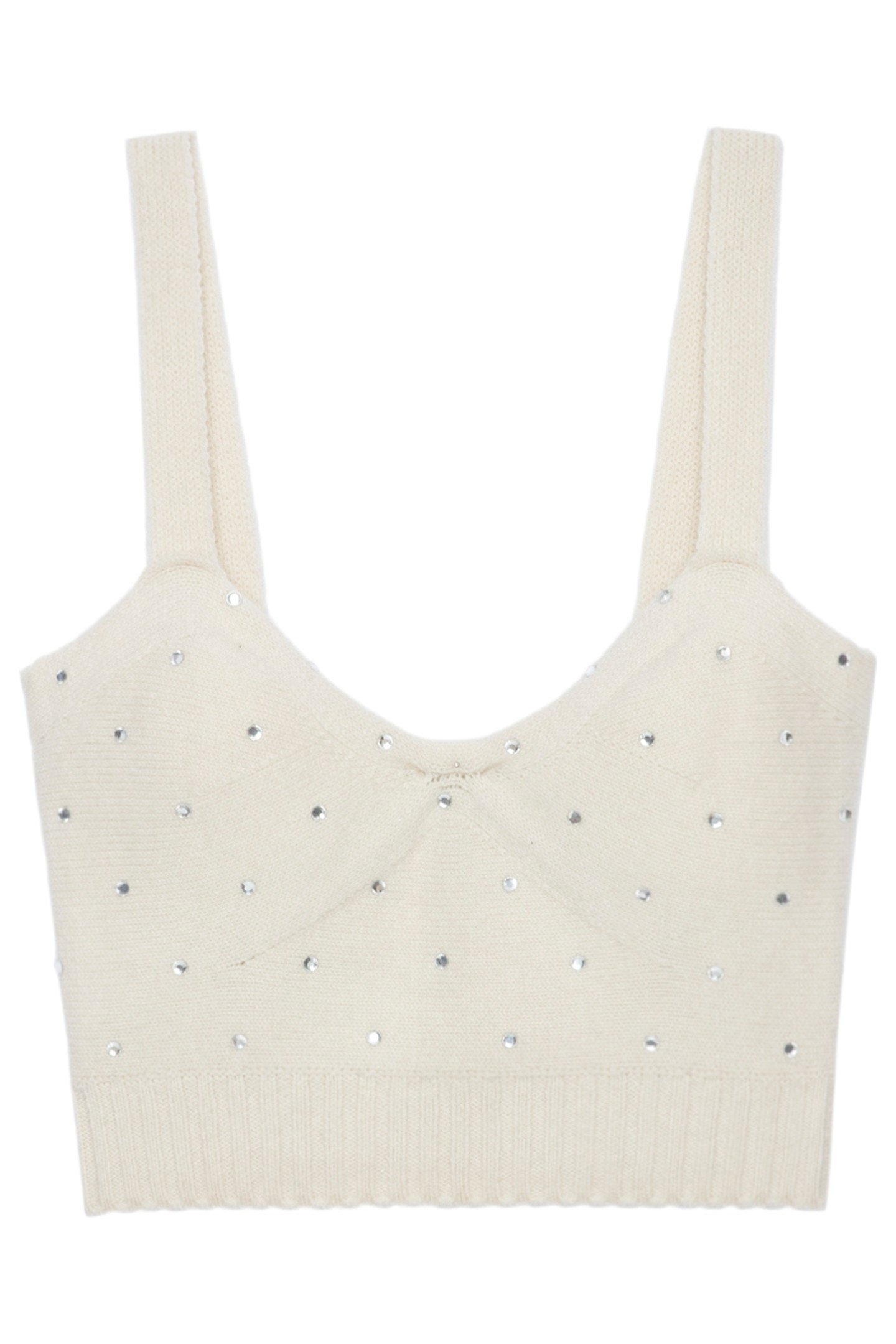 BETTINA CASHMERE WOOL STRASS TOP ECRU 4