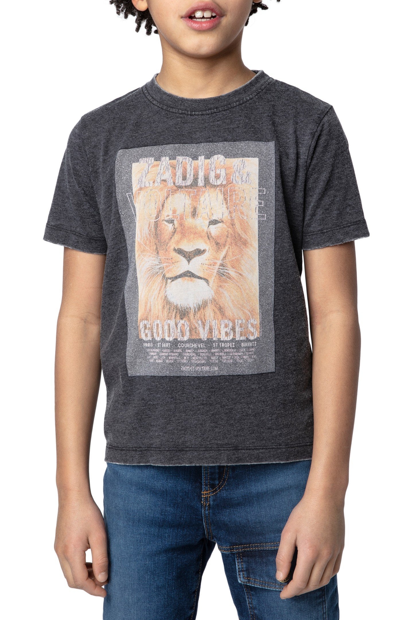 KITA BOYS SHORT SLEEVES GRIS CHINE 1