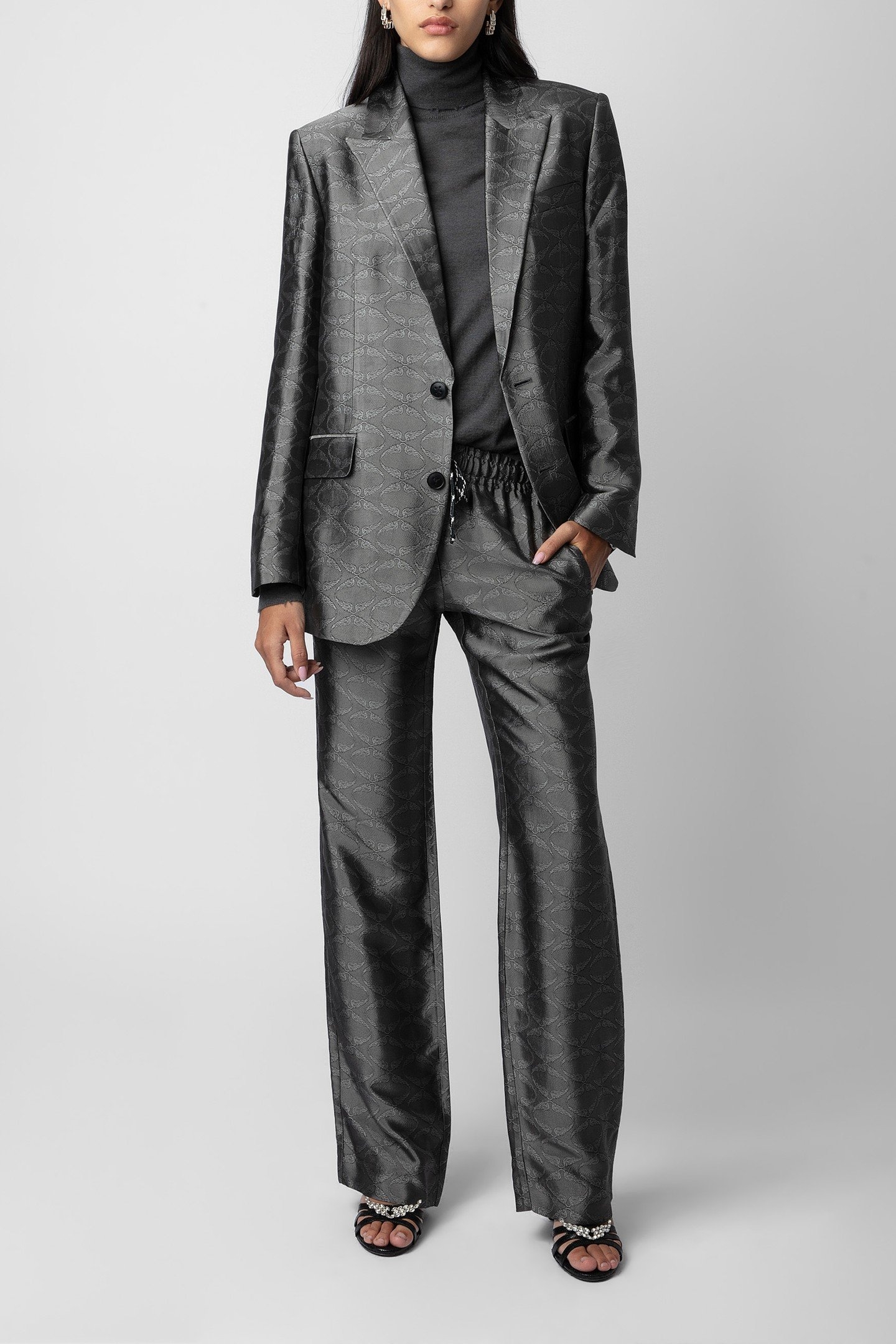 POMY JACQUARD WINGS PANTS ANTHRACITE 4