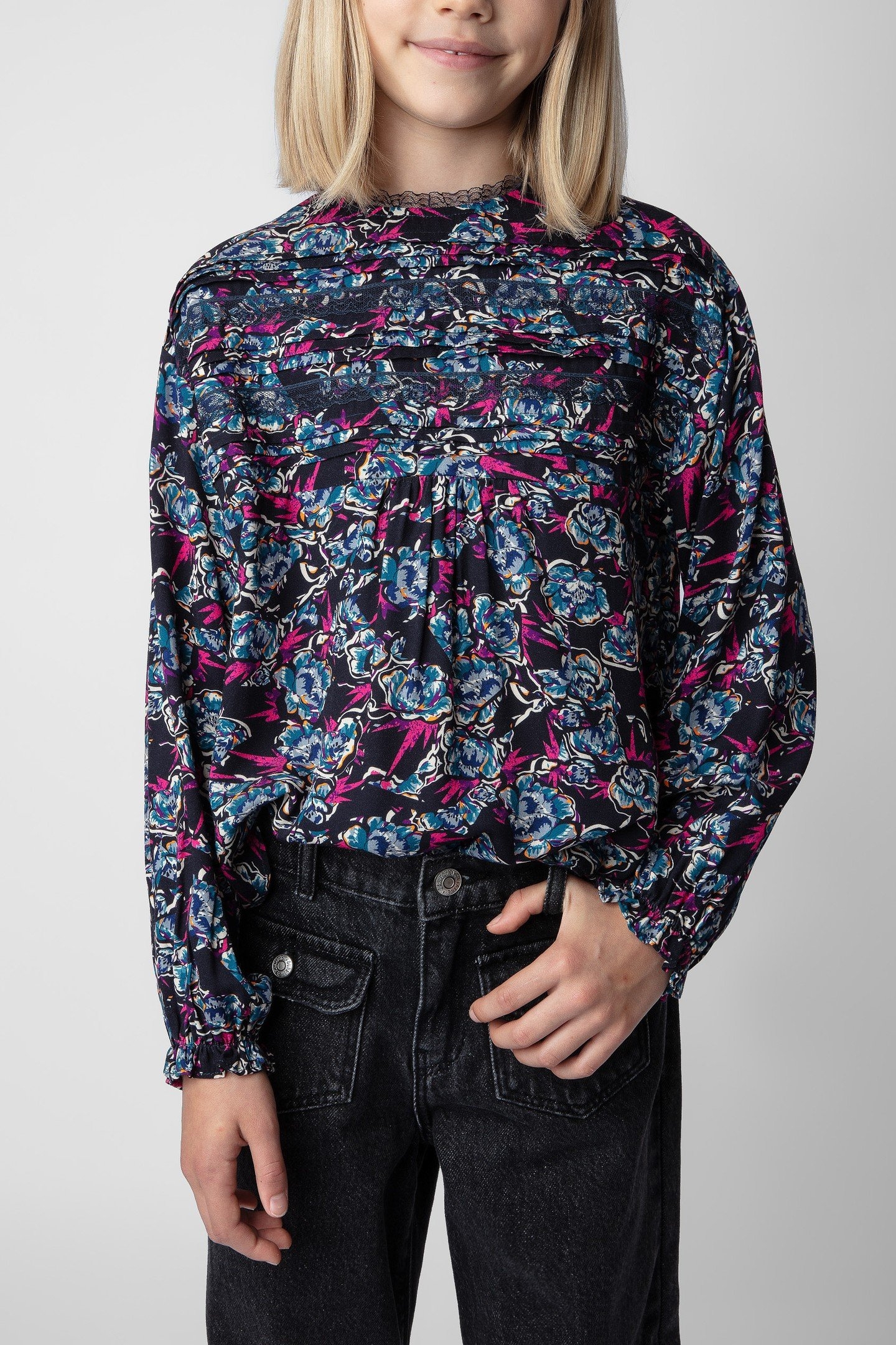 SAHARA GIRLS BLOUSE DARK BLUE 1