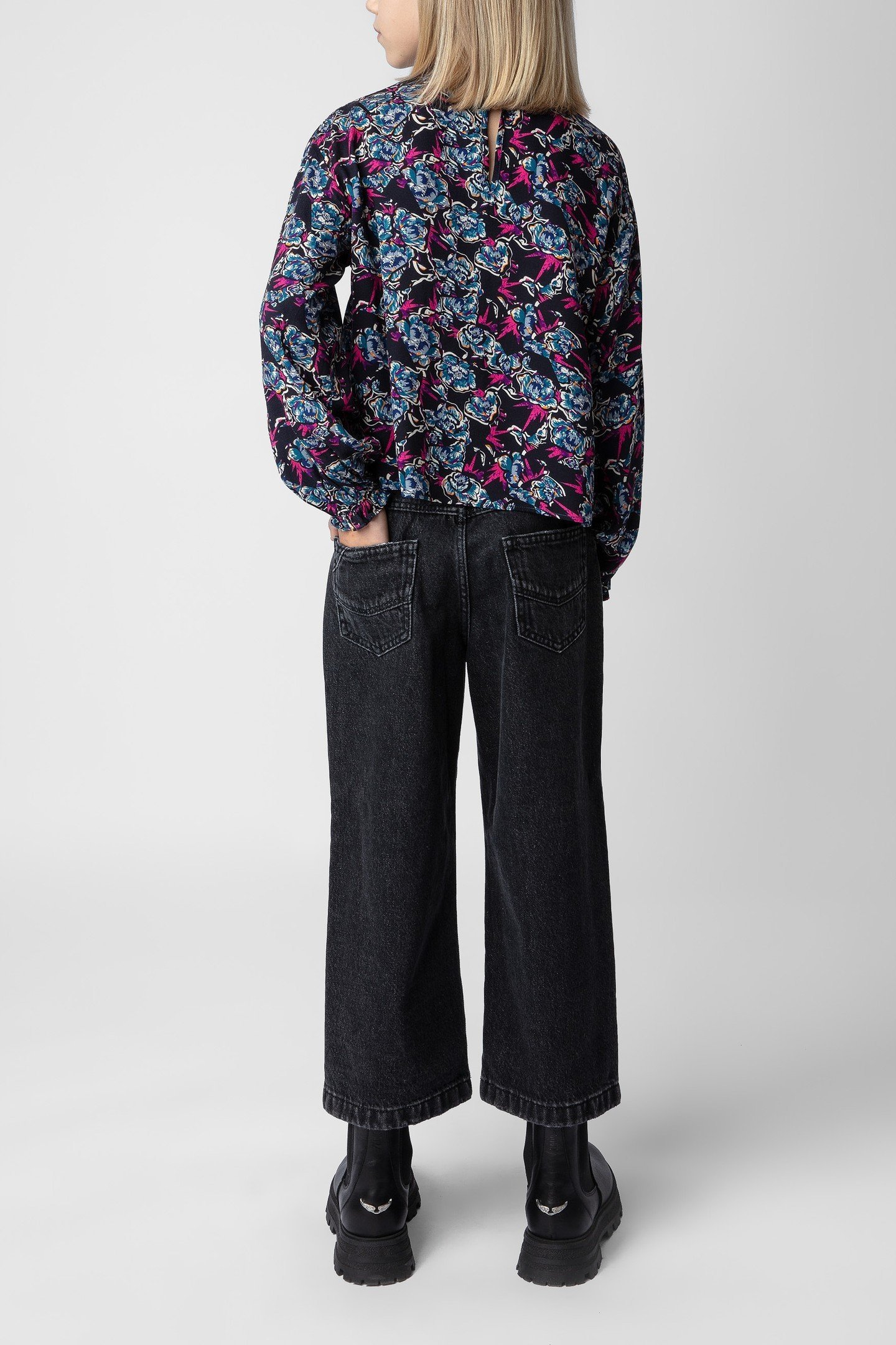 SAHARA GIRLS BLOUSE DARK BLUE 3