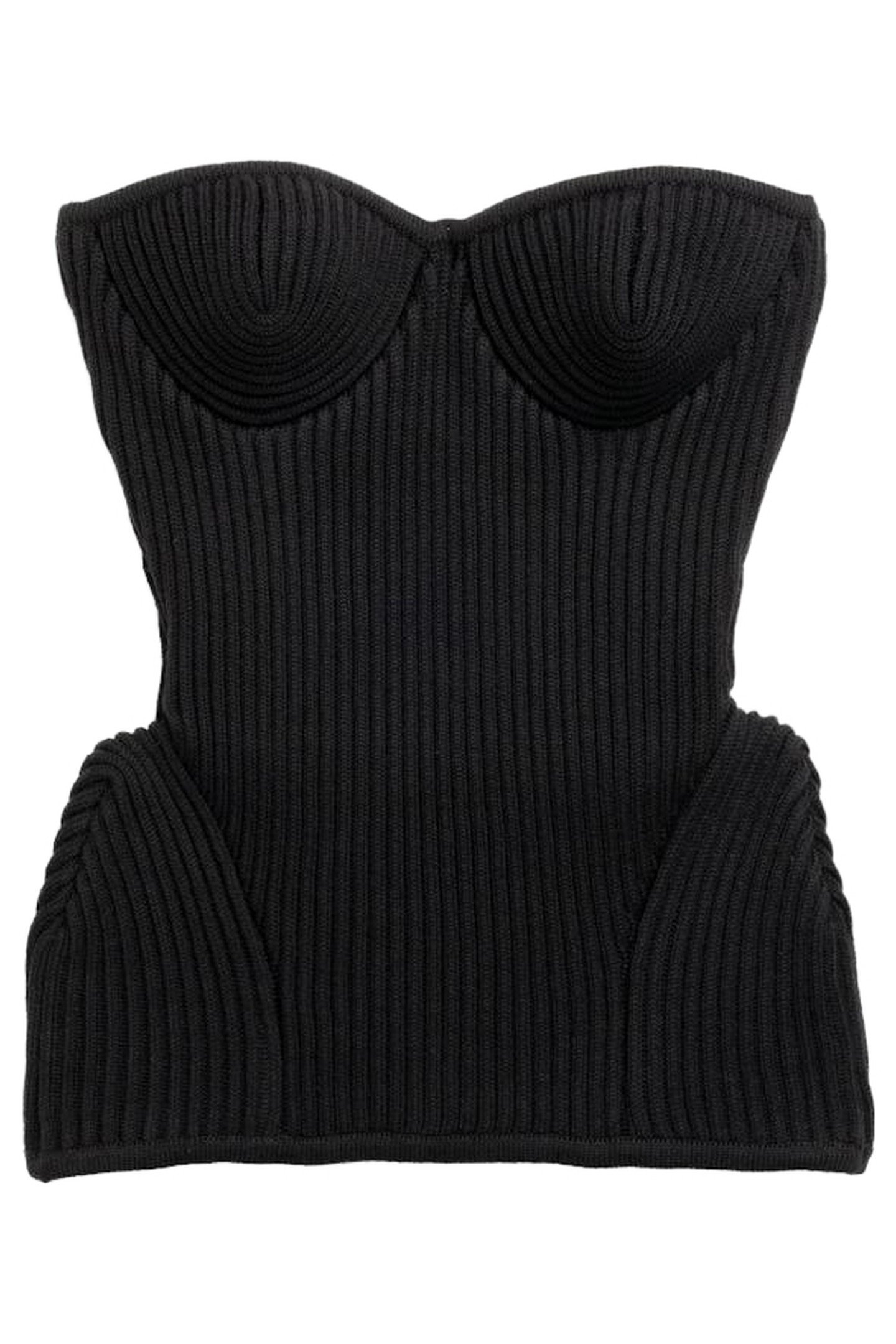 JEAN PAUL GAULTIER – RIBBED WOOL CORSET BLACK 1