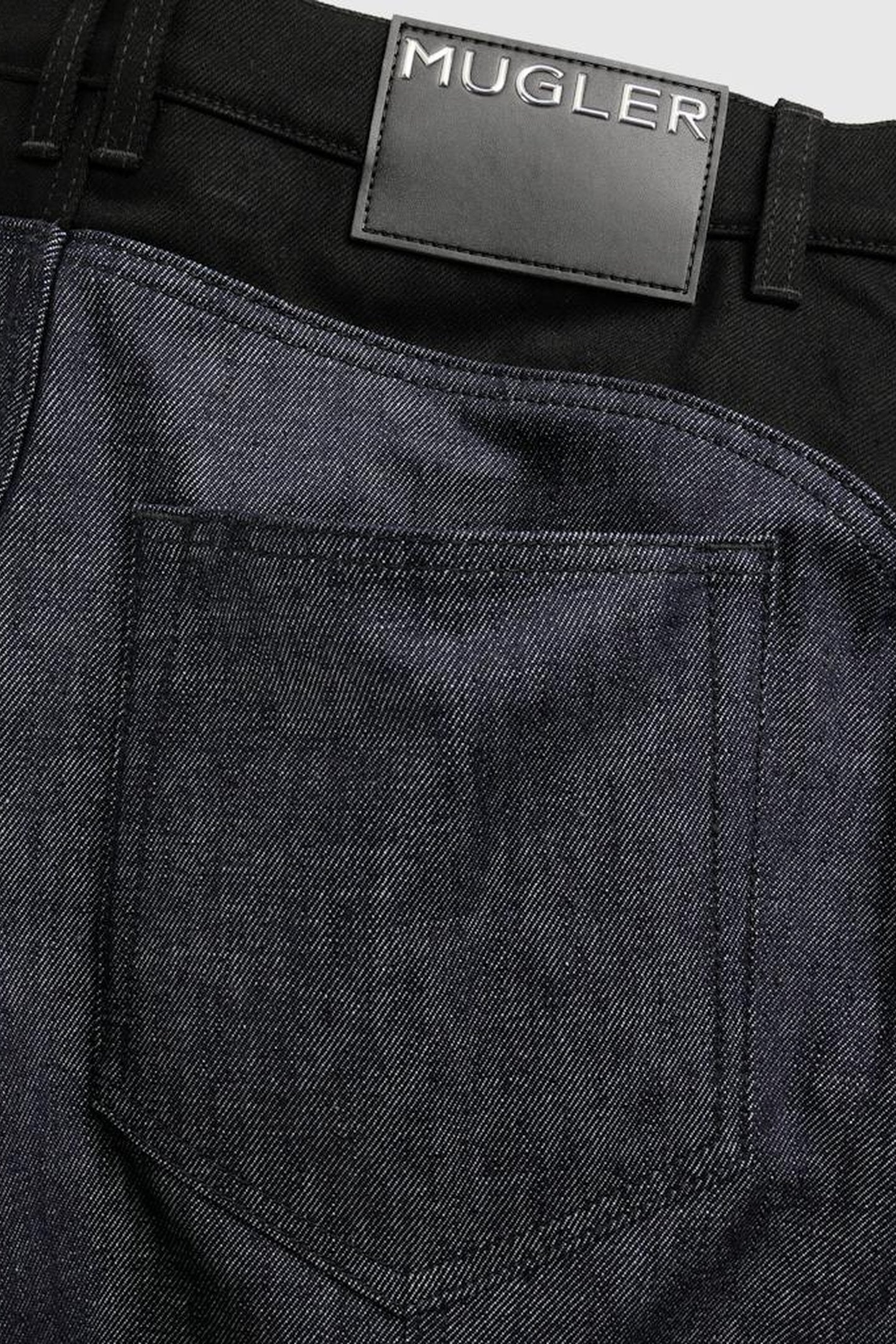 MUGLER – RAW BI-COLOR STRAIGHT LEG JEANS 3