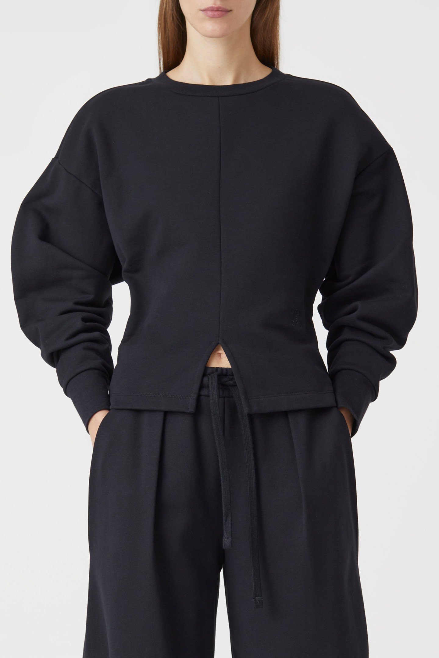 CREW NECK LONG SLEEVE T-SHIRTS BLACK 1