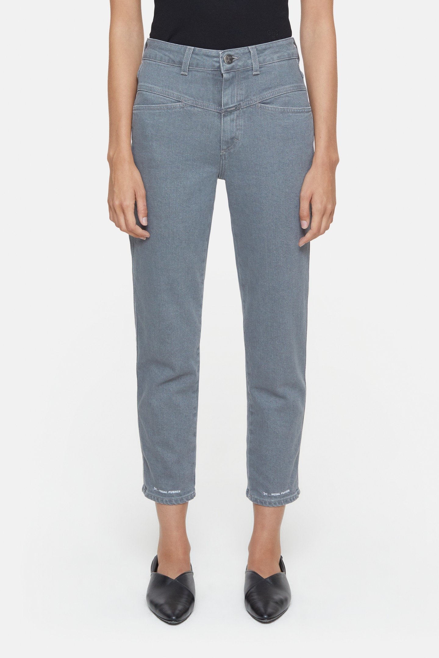 PEDAL PUSHER JEANS MID GREY 1