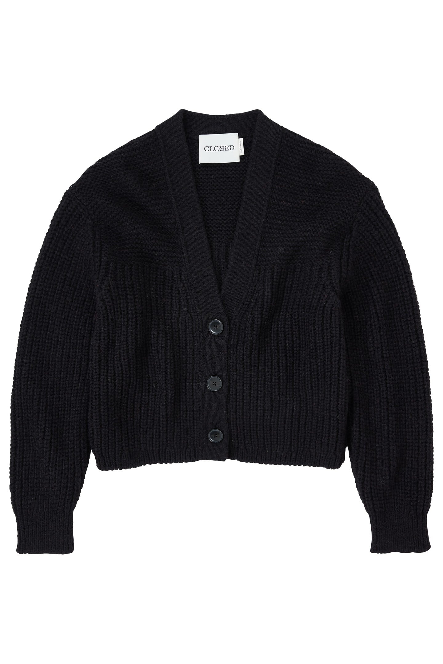 V CARDIGAN LONG SLEEVE KNITS BLACK 4