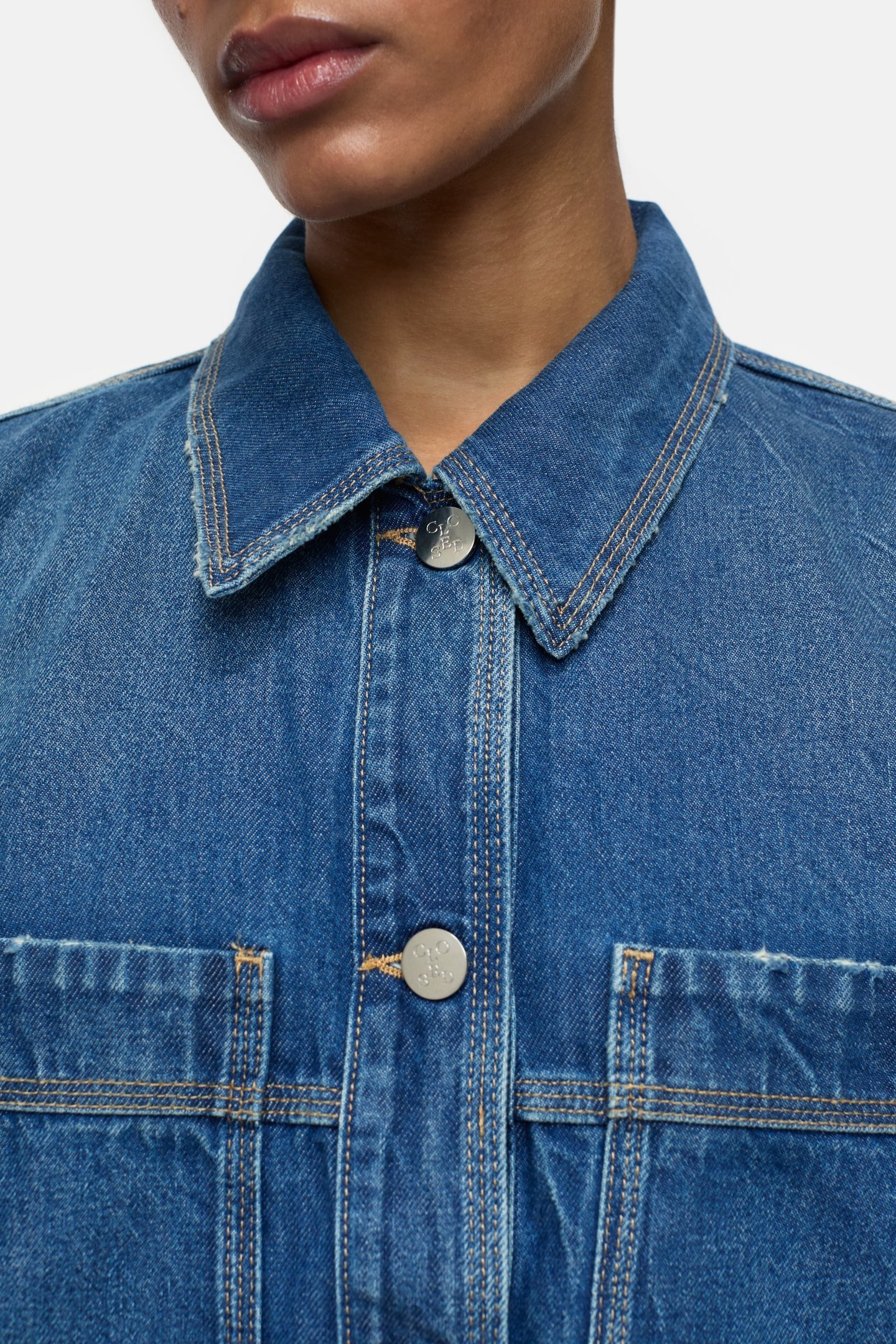 BLOUSE WITH SIDELONG STRAPS SHIRTS & BLOUSES MID BLUE 6