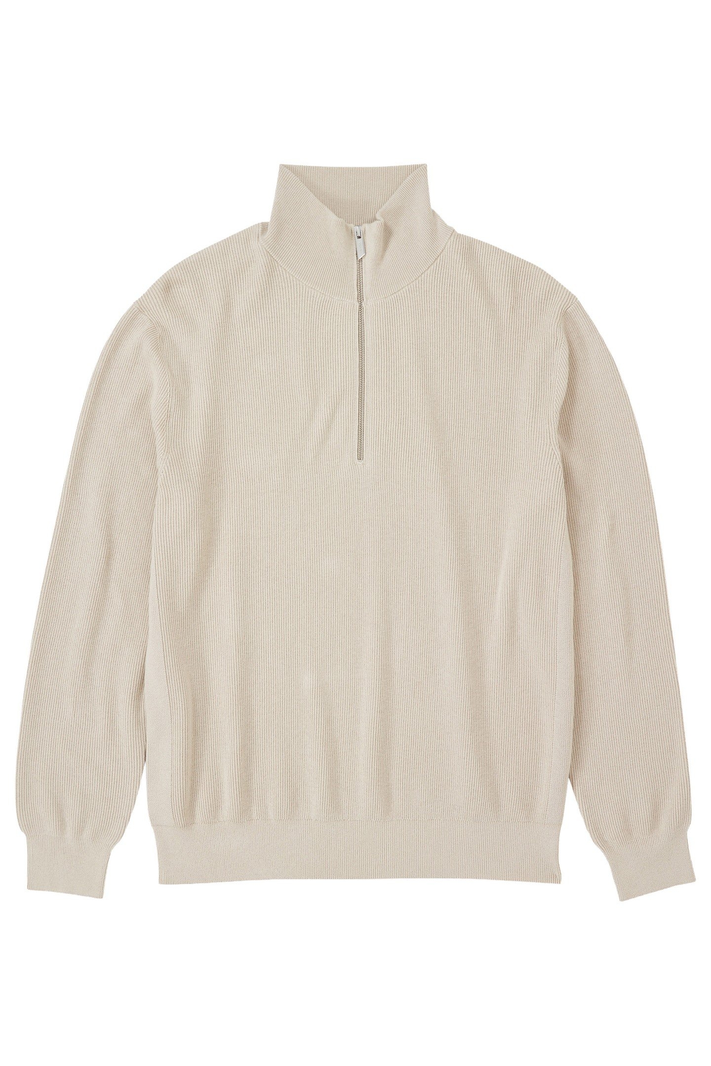 HALF ZIP JUMPER KNITS TONKA BEIGE 4