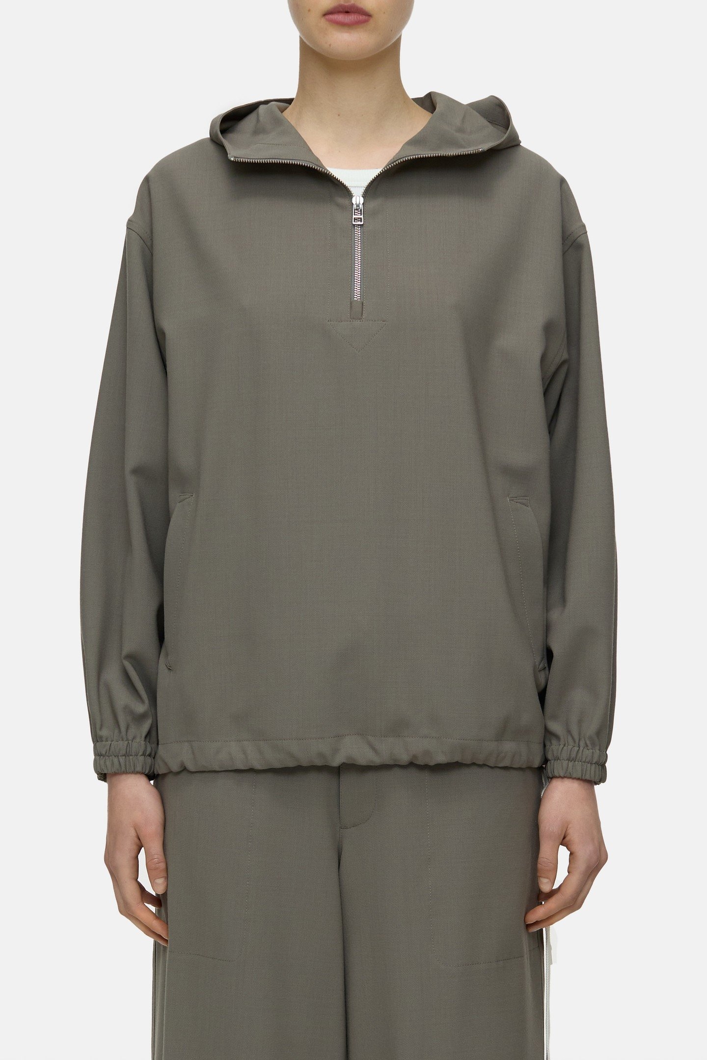 WOVEN HOODIE SHIRTS & BLOUSES HERITAGE GREY 1