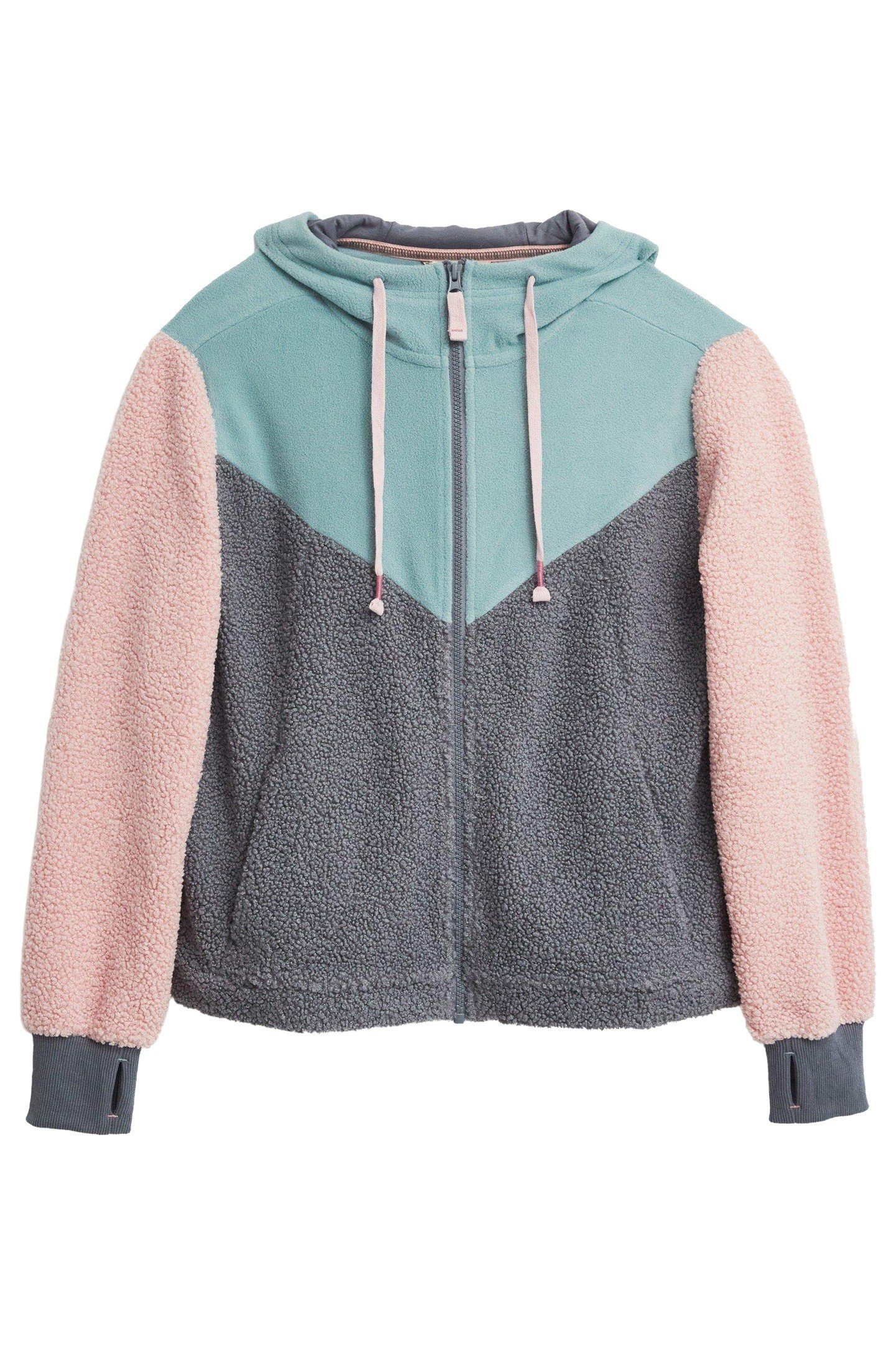 COLOURBLOCK BORG HOODIE BLUE MULTI 3