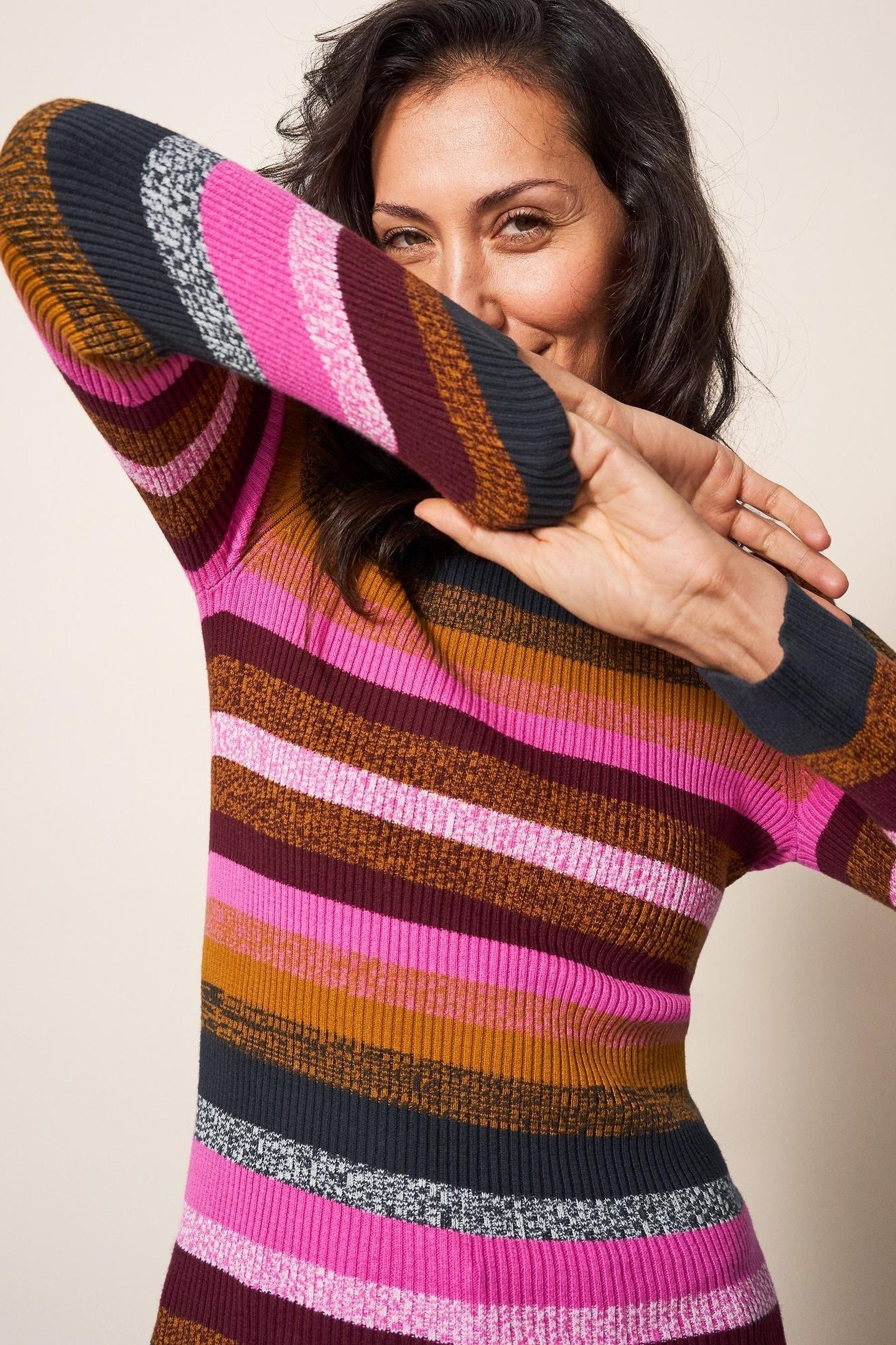 SKINNY RIB JUMPER PINK MULTI 4