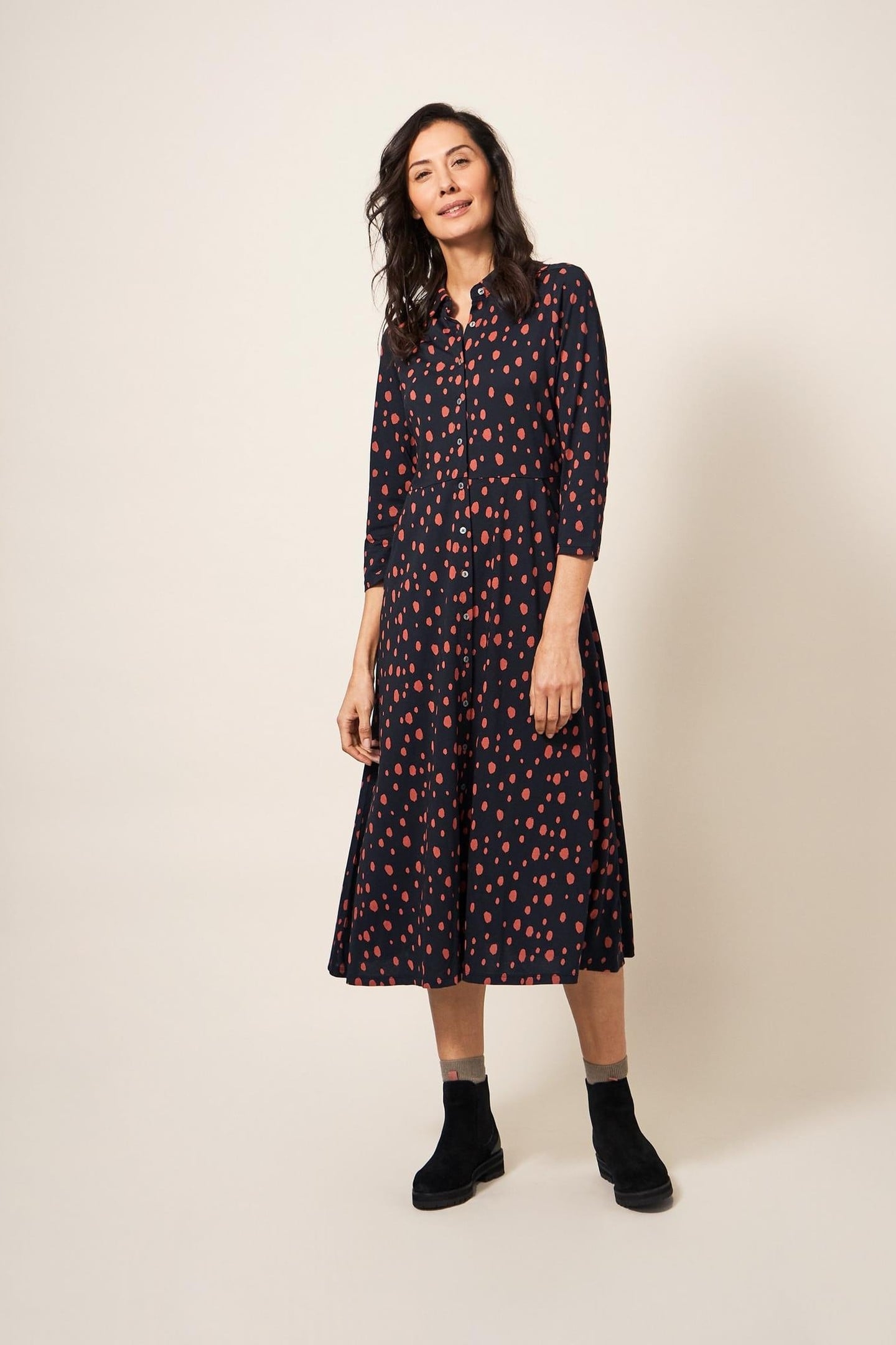 RUA JERSEY SHIRT DRESS PINK MULTI 2