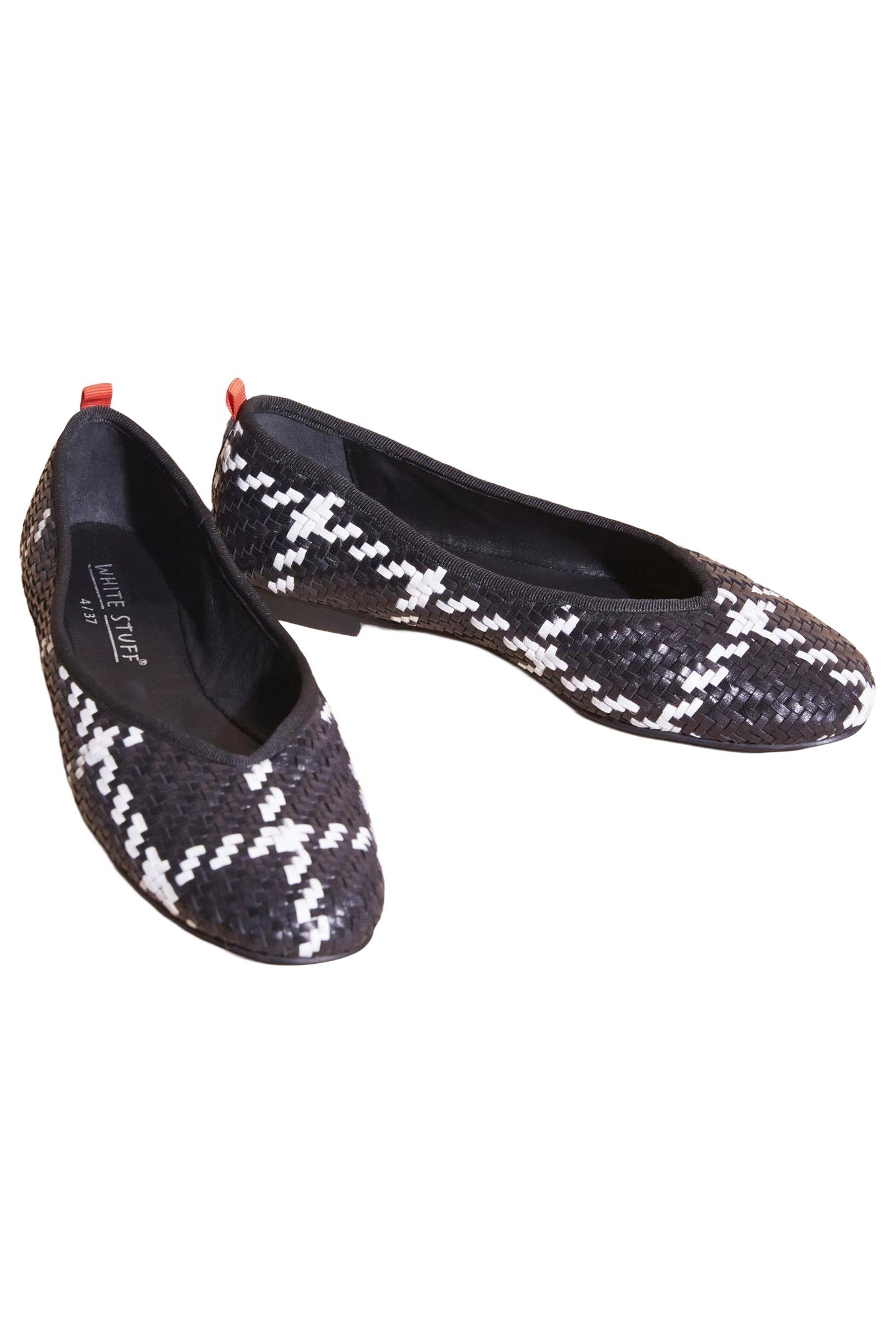 WOVEN LEATHER BALLET PUMP BLACK MULTI 2