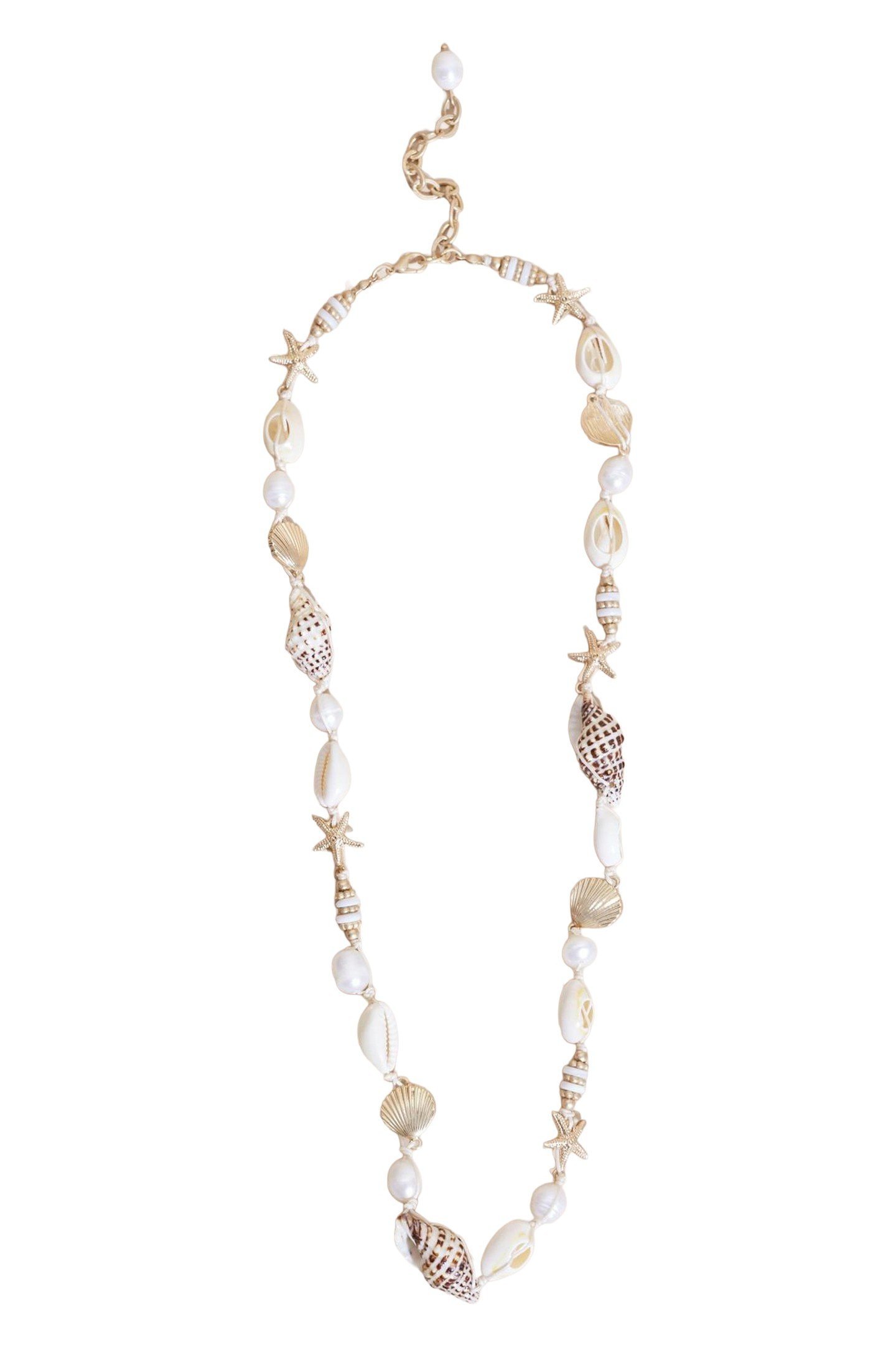 SHELL CHARM NECKLACE GOLD TONE METALLIC 2