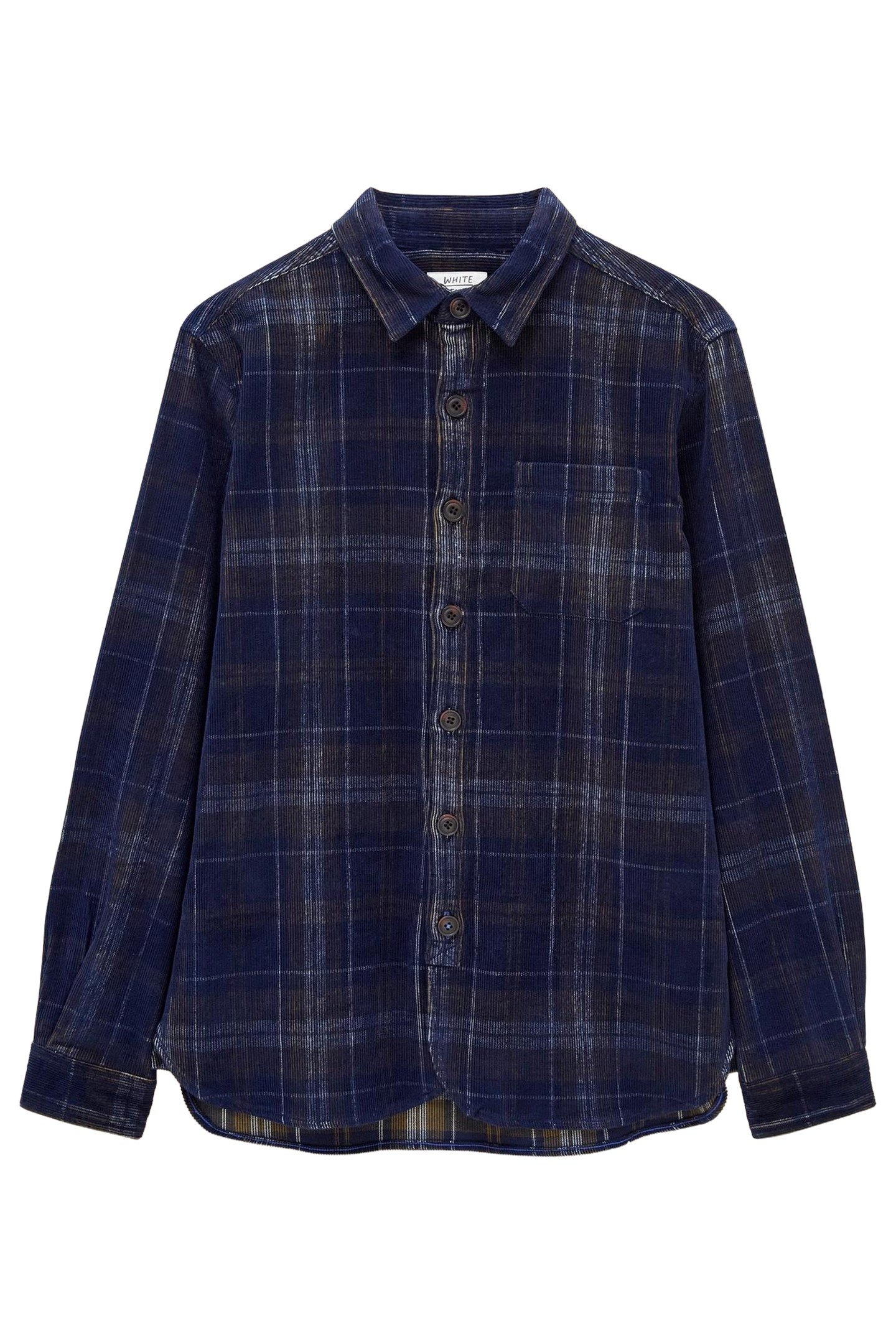 WHITWICK CORD CHECK SHIRT DARK NAVY 2