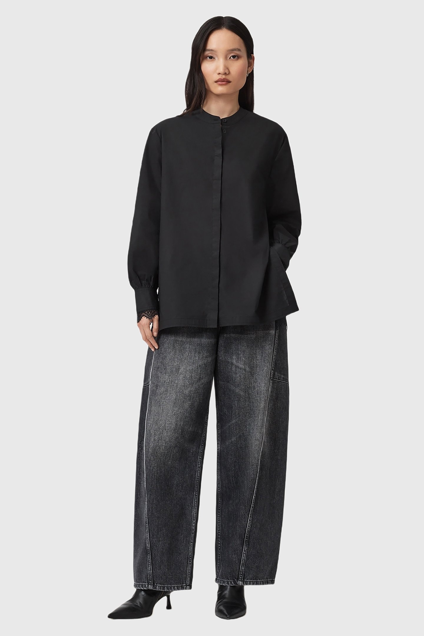 ETHEL LACE SHIRT BLACK 2