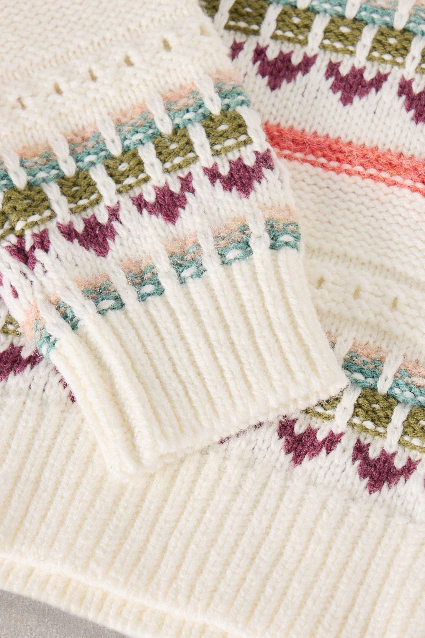 FAIRISLE CREW JUMPER NATURAL MULTI 2