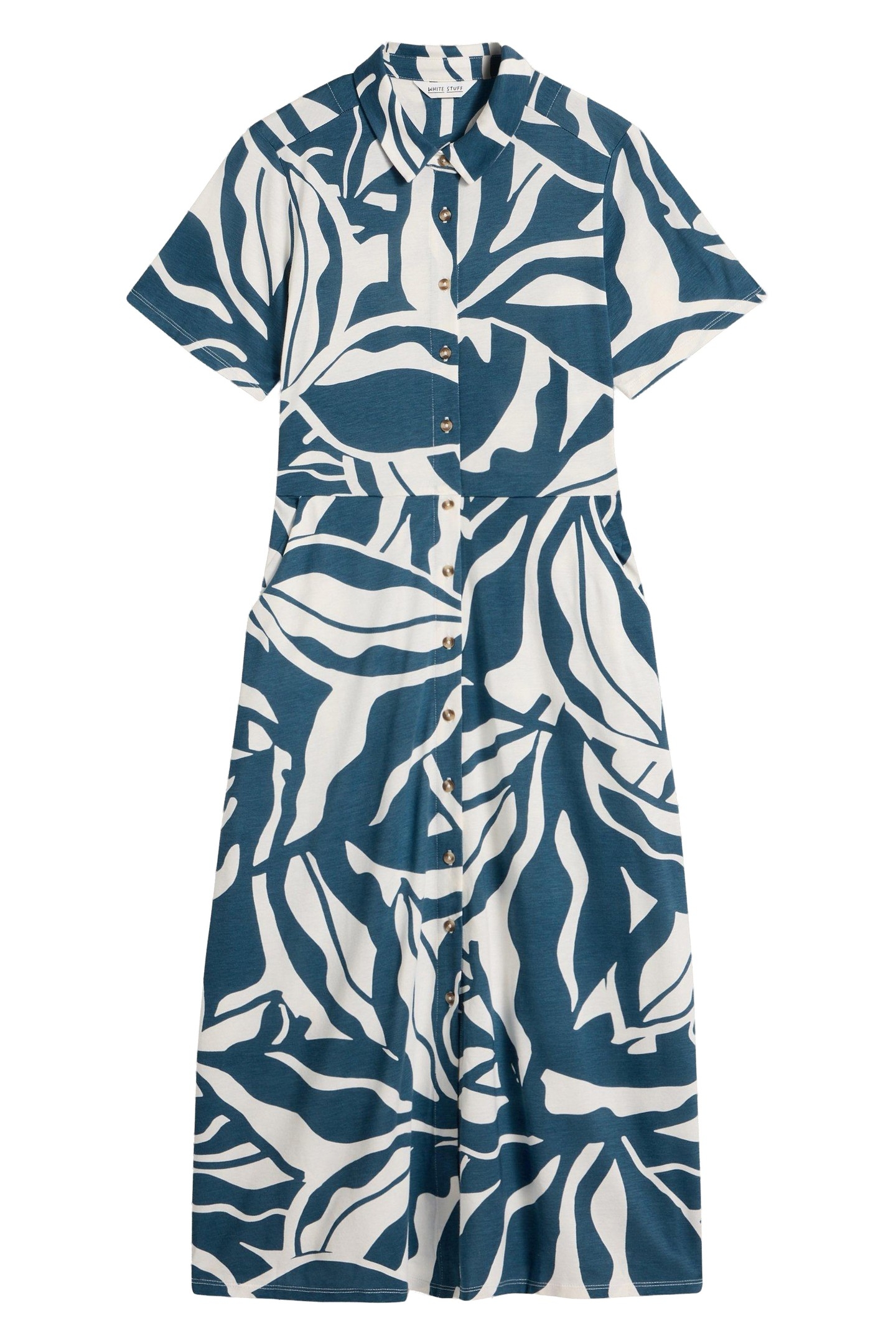 RUA JERSEY SHIRT DRESS NAVY PRINT 3
