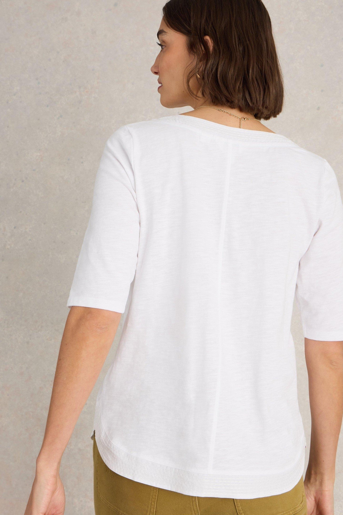 WEAVER NOTCH NECK TOP BRILLIANT WHITE 2