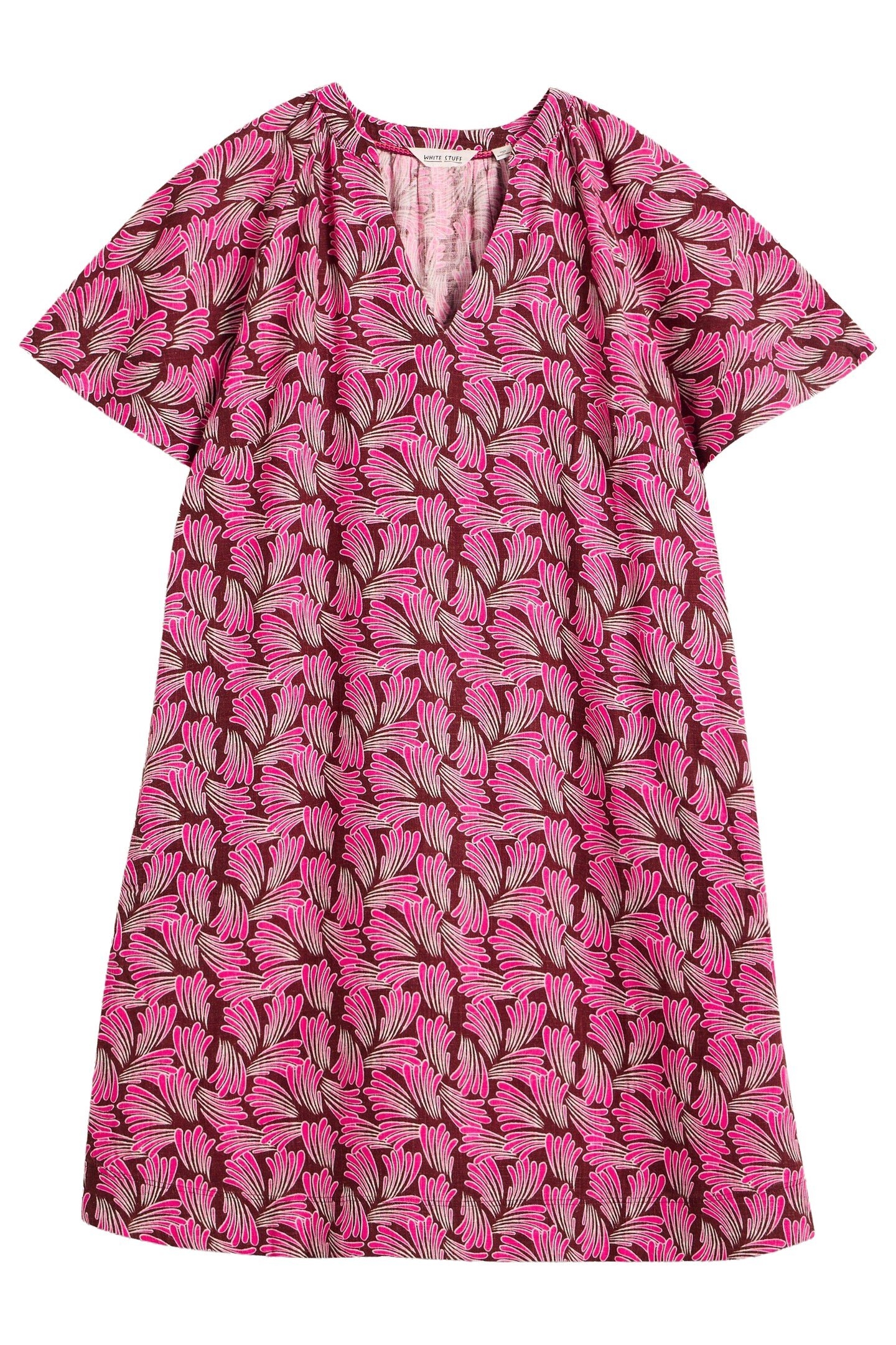 LINDSAY LINEN BLEND DRESS PINK PRINT 3