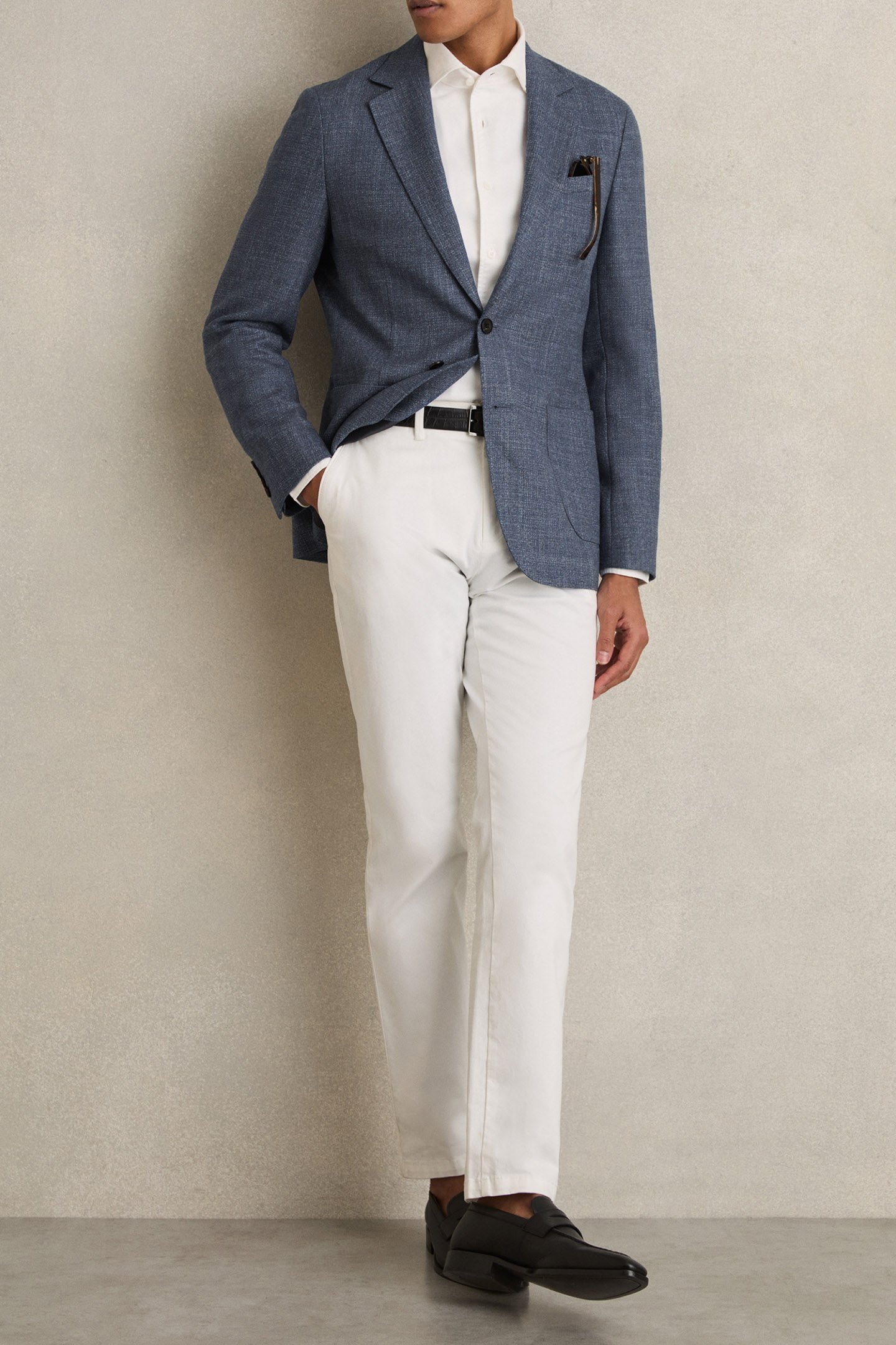 SB 2B NOTCH TEXTURED BLAZER BLUE 3