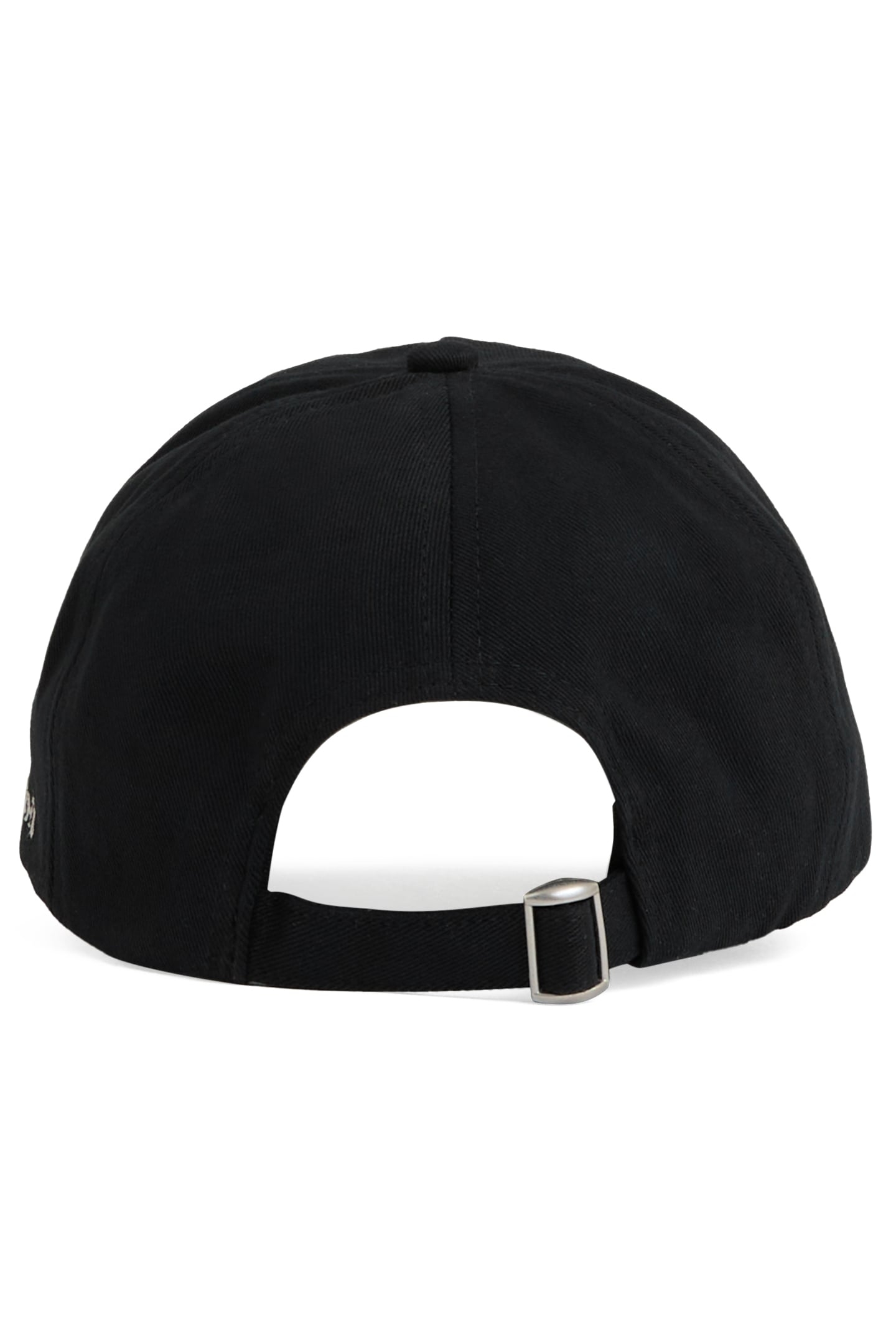 INITIALS EMBROIDERED MOTIF COTTON TWILL CAP BLACK 3