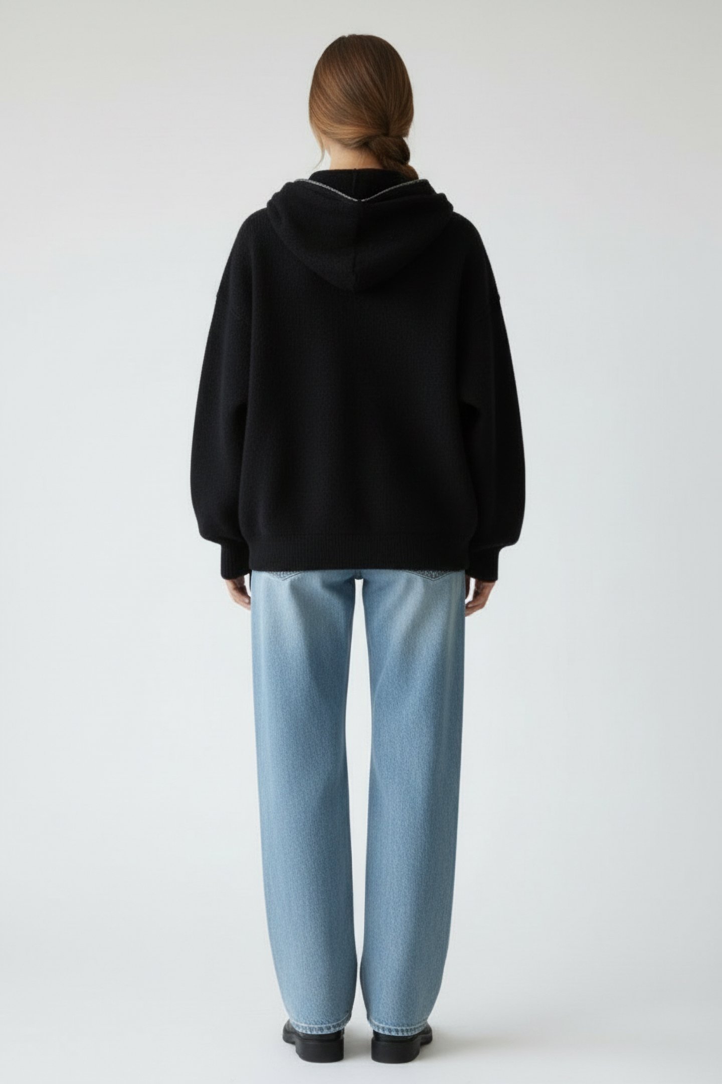 RICK OWENS – KNIT SWEATER GIMP HOODIE BLACK 3