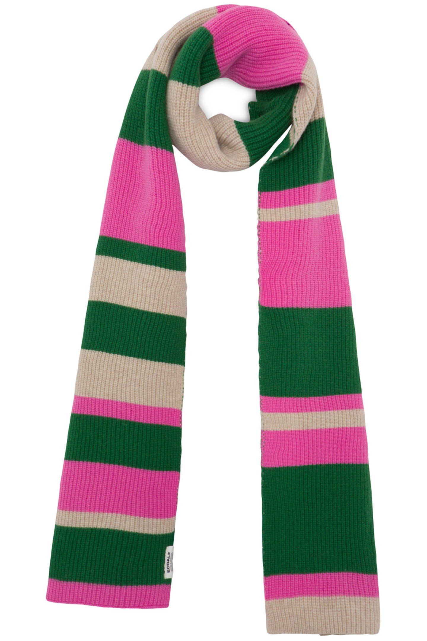 MULTIALF SCARF TAUPE+PINK+GREEN 1