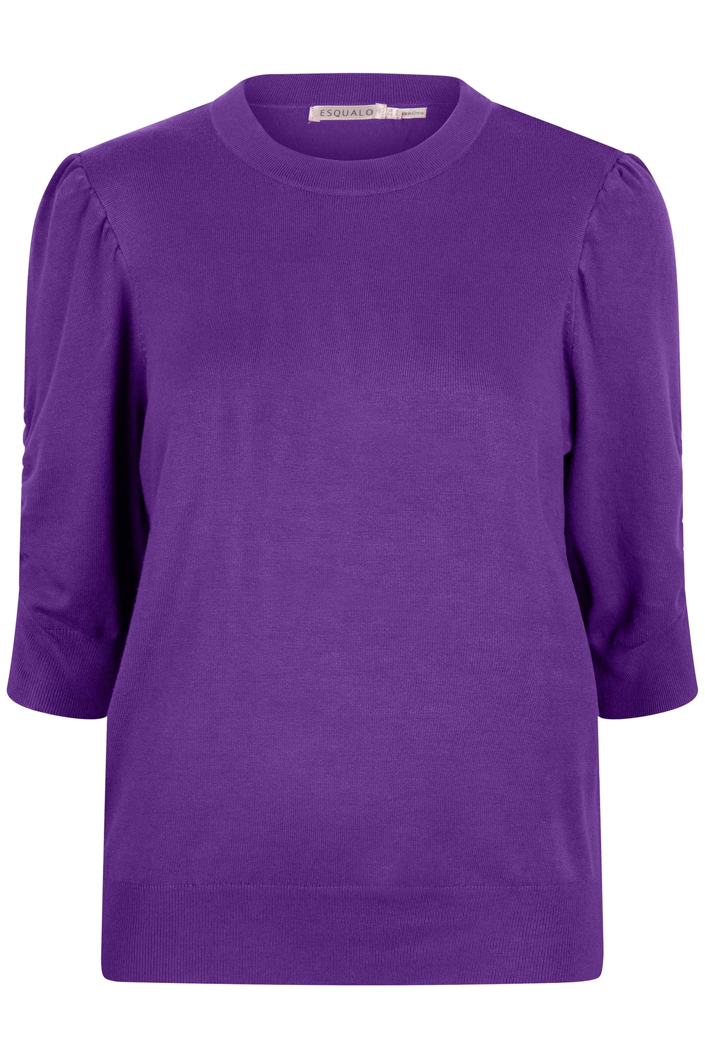 SWEATER SHORT PUFF SLV BASIC KNIT DEEP LAVENDER 3