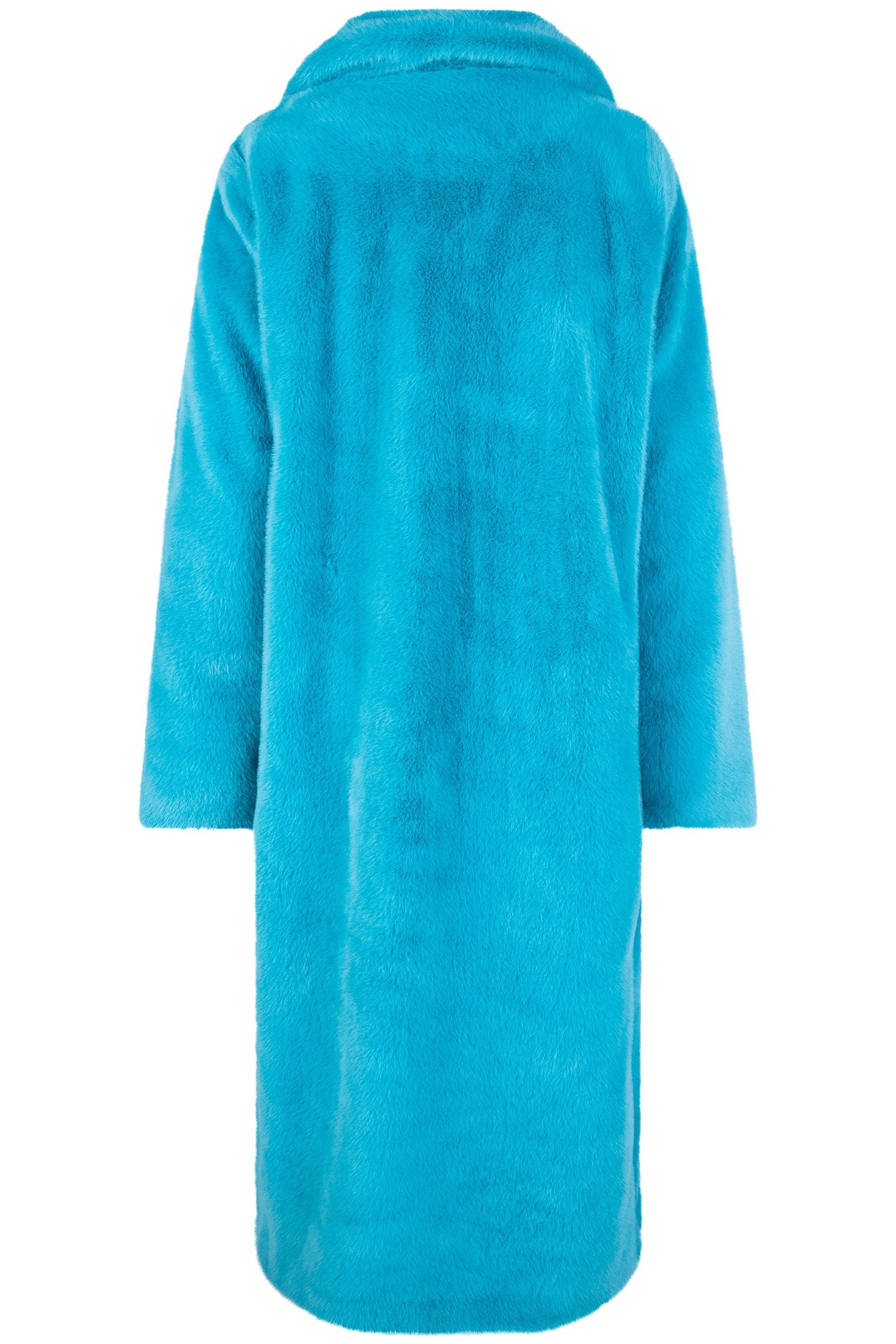 COAT SHAWL COLLAR FAKE FUR PETROL 5