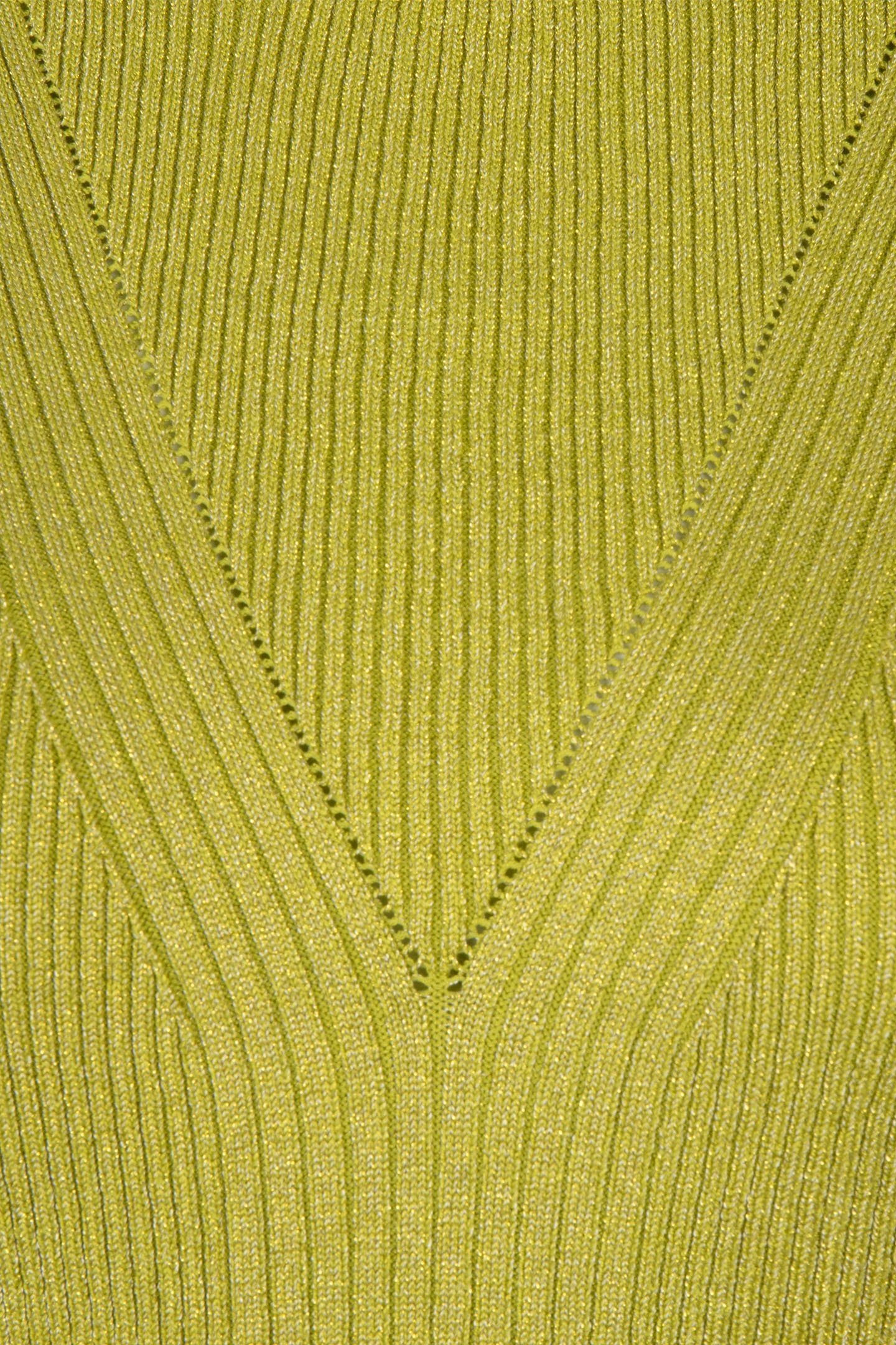 SWEATER MIX RIB V-DETAIL LUREX MATCHA GREEN 7