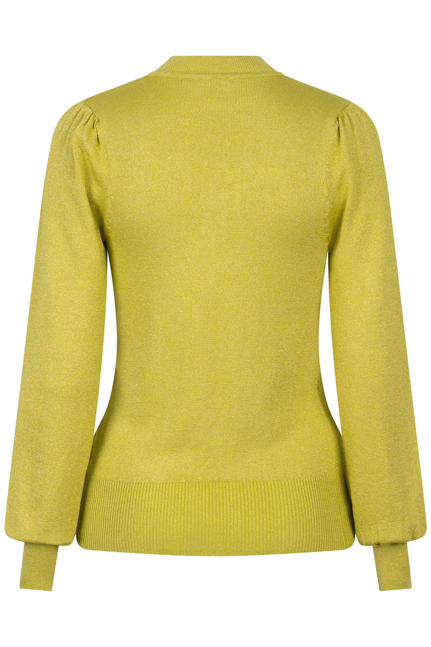 SWEATER MIX RIB V-DETAIL LUREX MATCHA GREEN 5