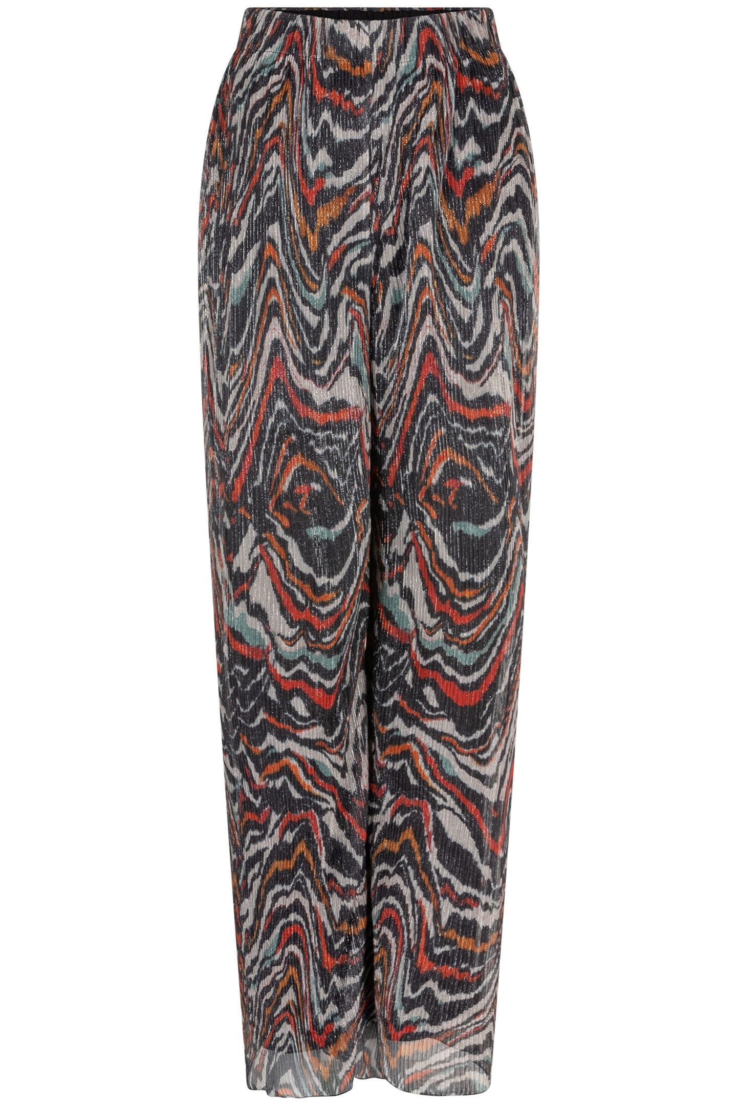 TROUSERS LUREX PLISSE WAVES PRINT 4