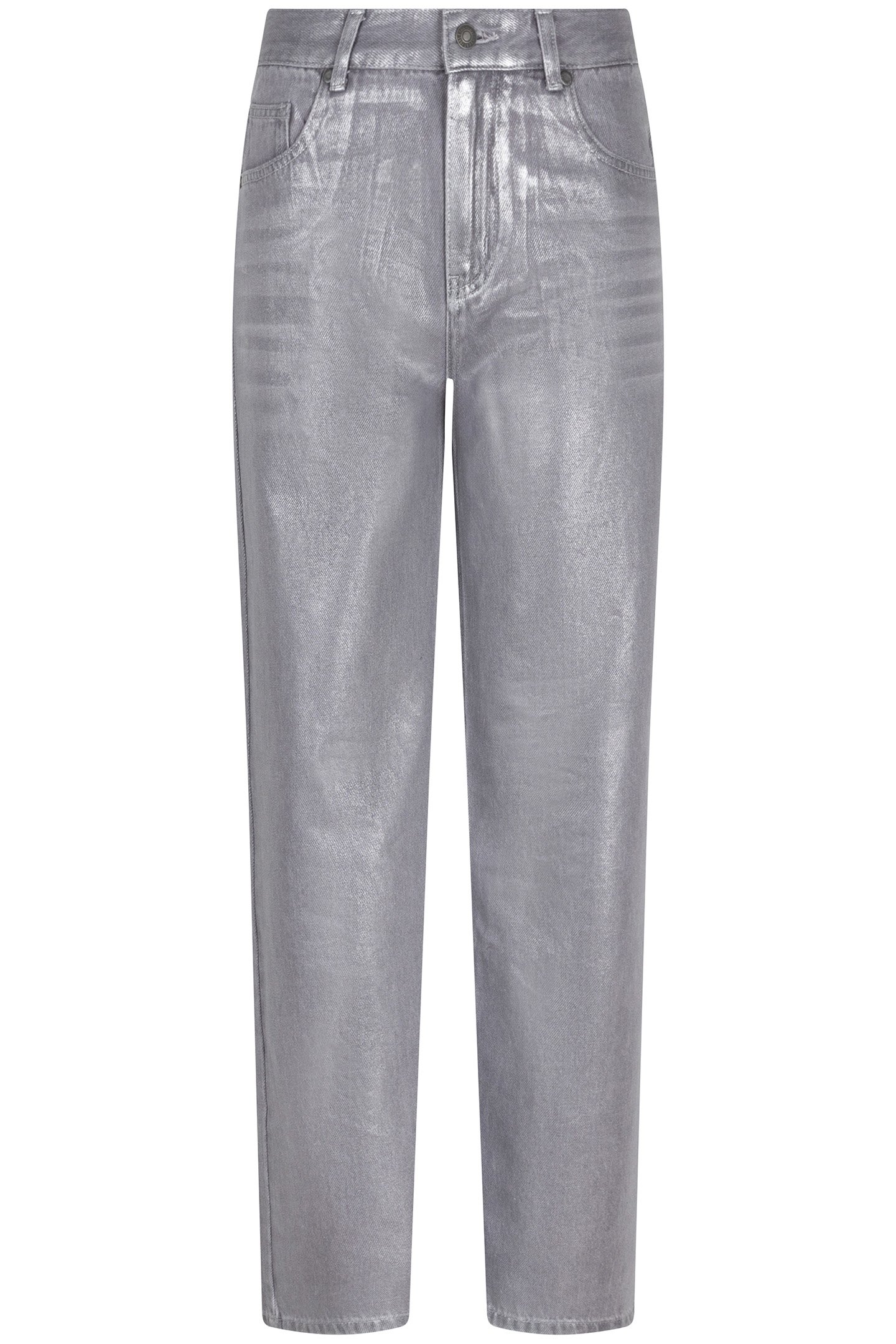 TROUSERS JEANS METALLIC COATED DARK GREY 4