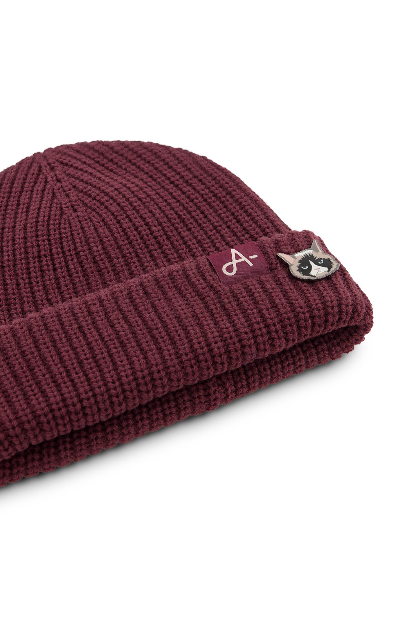 UNISEX BEANIE STONE RED CATFACE RUSSET BROWN 3