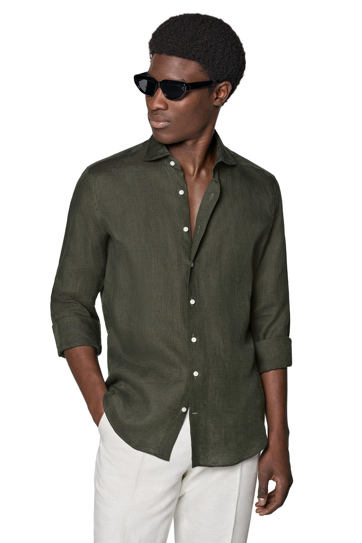 PURE LINEN GREEN GREEN 1