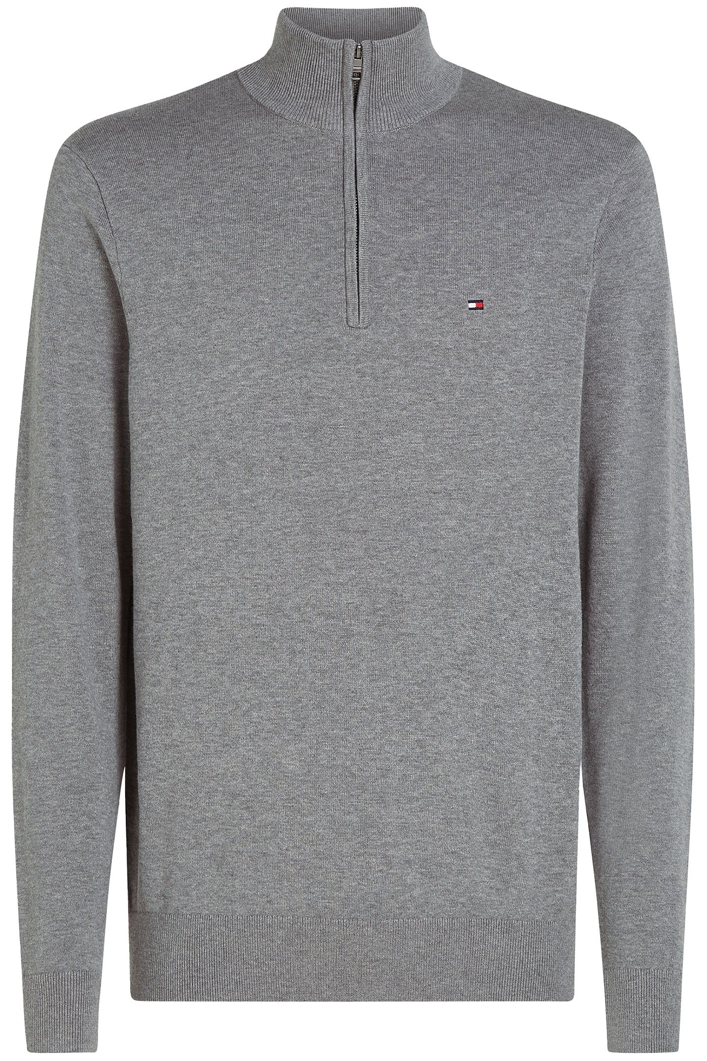 ESSENTIAL COTTON ZIP JUMPER MEDIUM GREY HEATHER 4