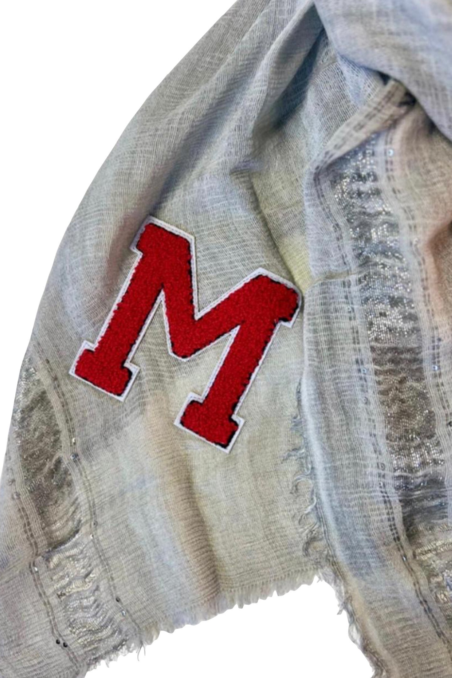 SCARF OBLONG 501 GREY-RED 3