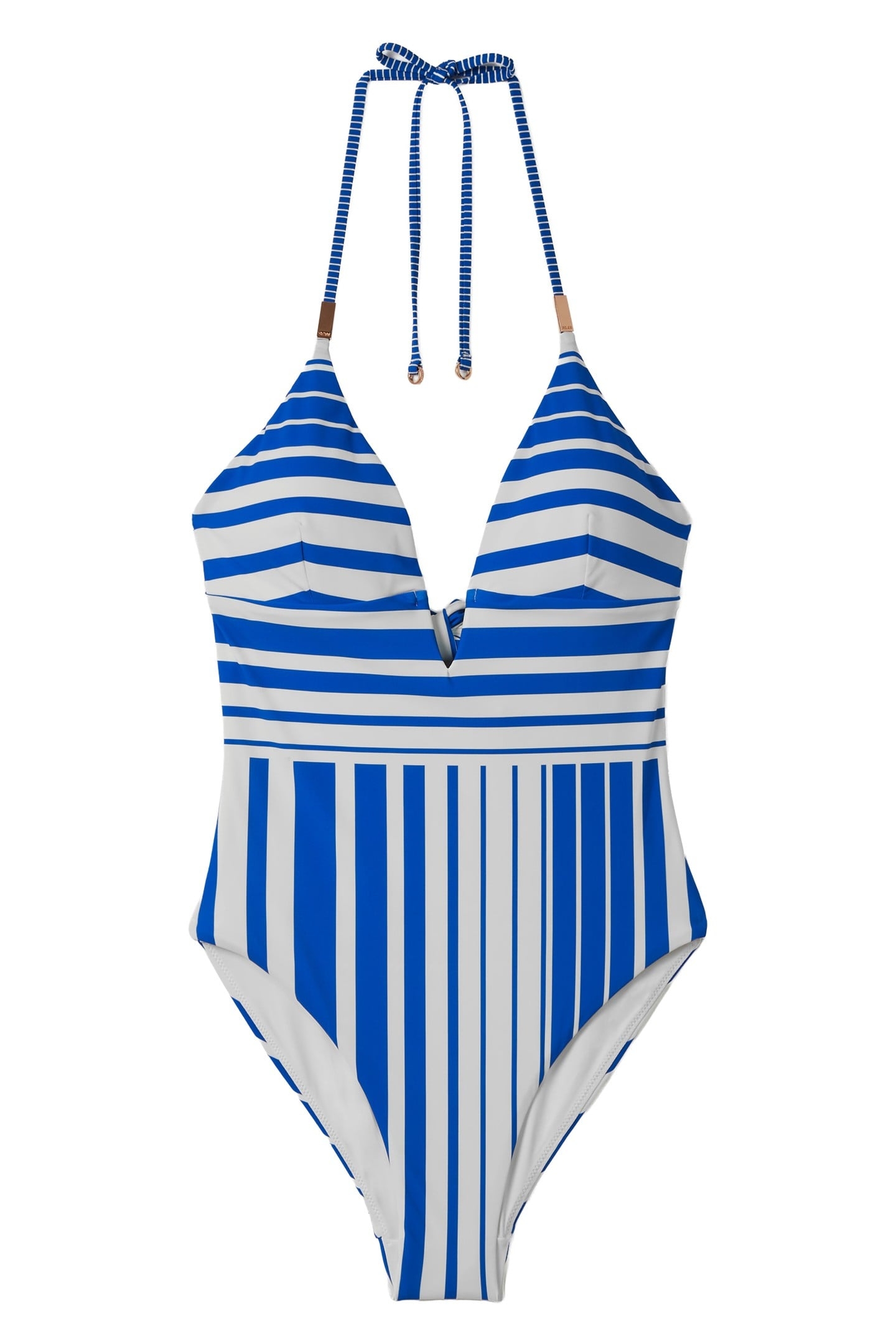 STRIPE HALTER NECK SWIMSUIT BLUE STRIPE 4