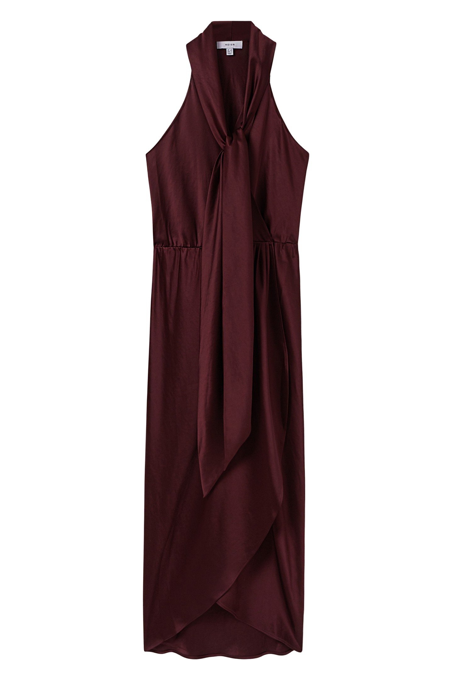SATIN DRAPE OCCASION DRESS BURGUNDY 3