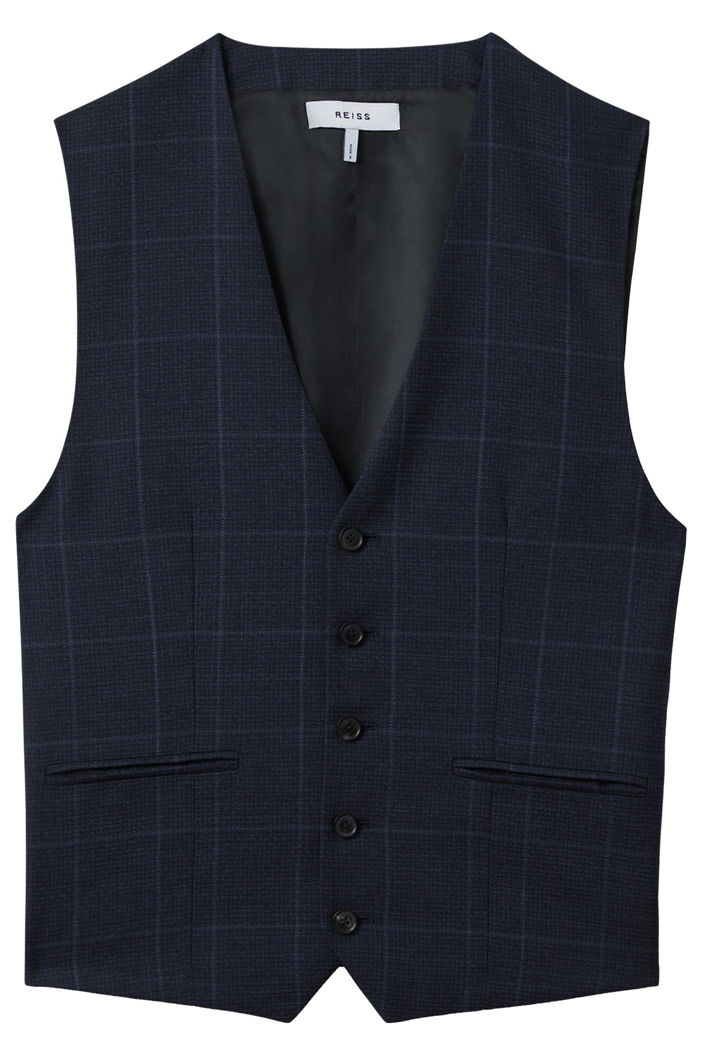 WINDOWPANE HORSESHOE WAISTCOAT NAVY 1