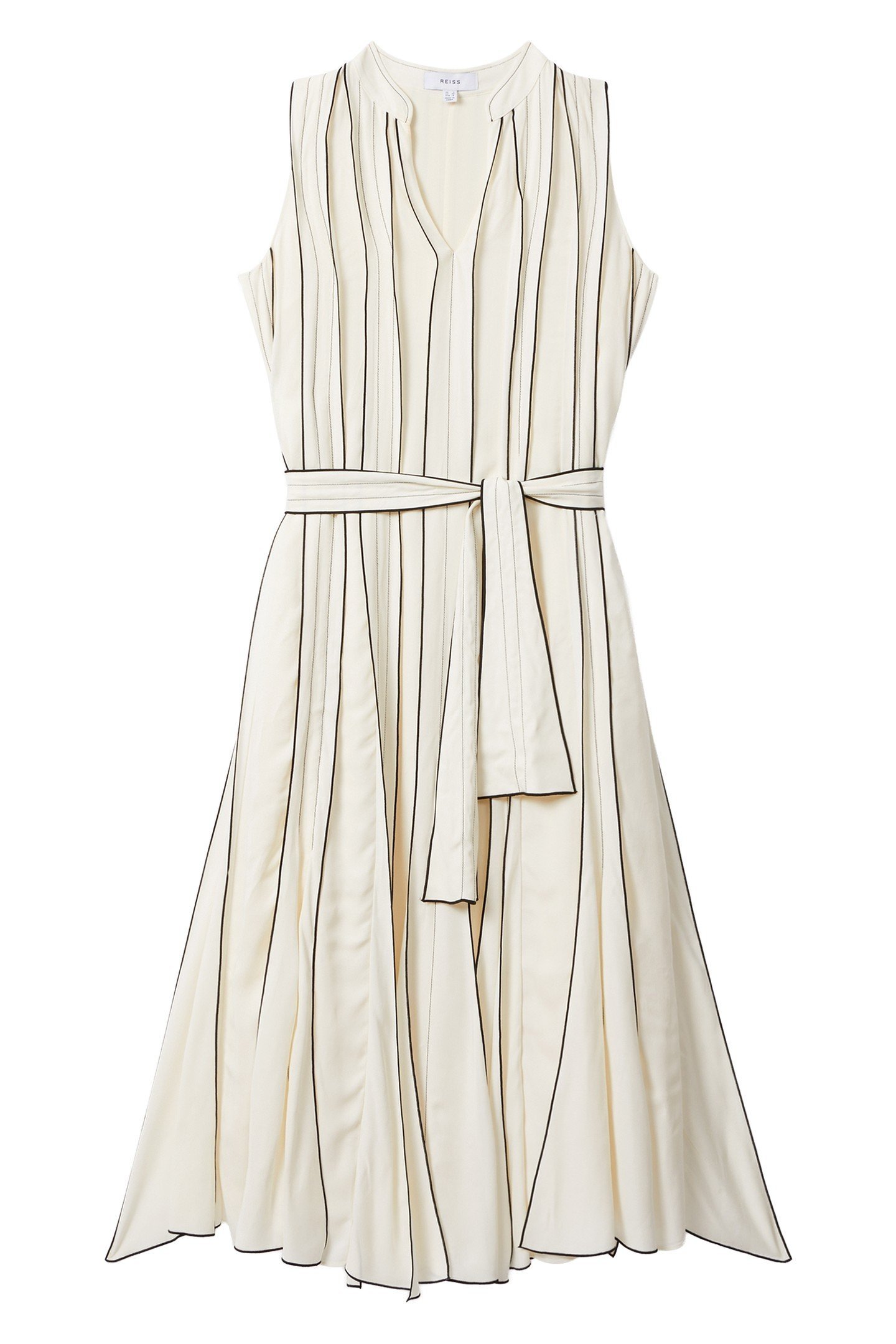 TIPPED PLEAT DRESS IVORY 5