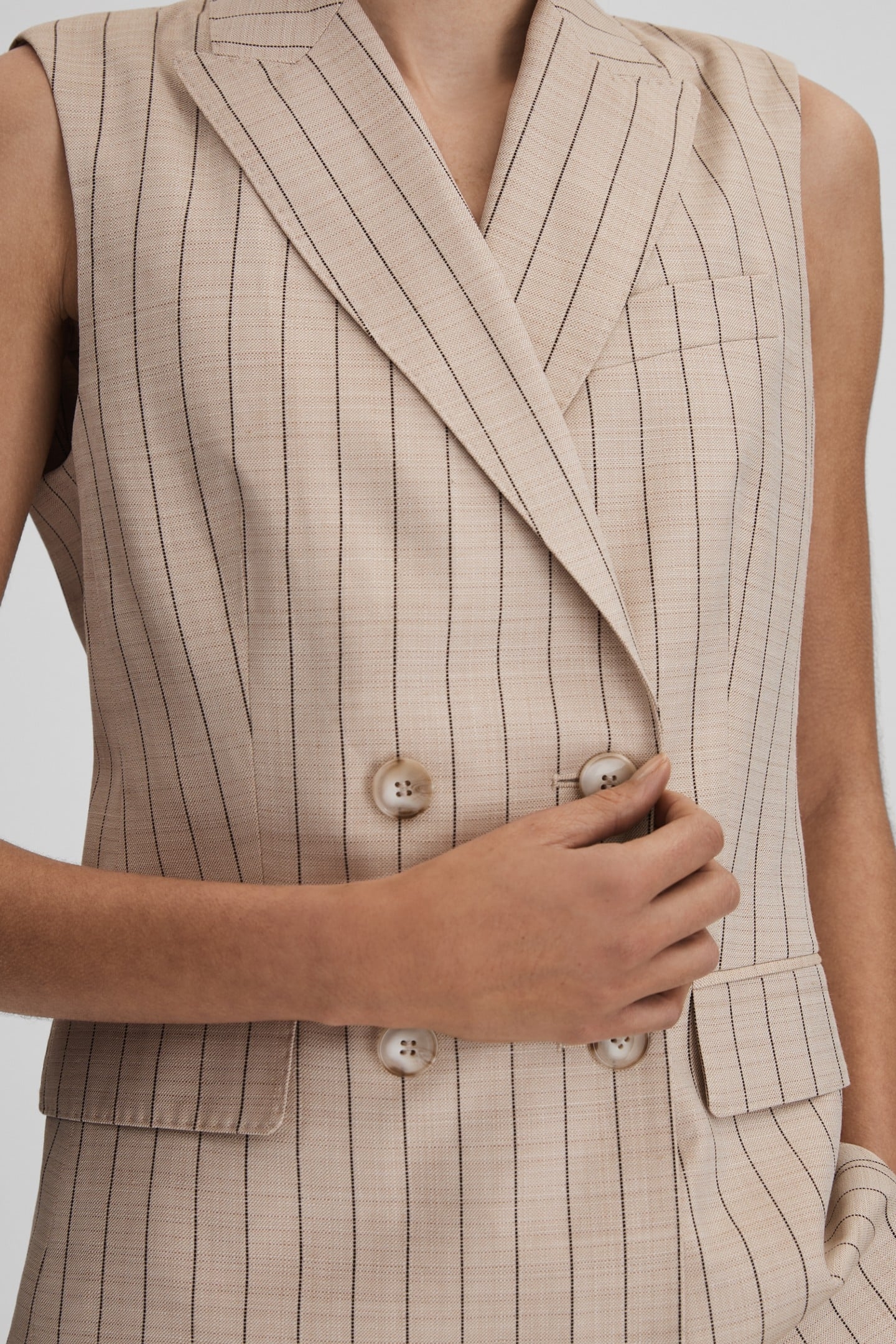 PIN STRIPE WAISTCOAT NEUTRAL 5