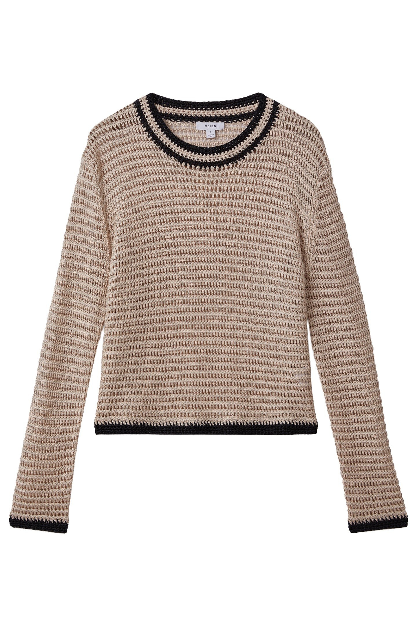 TIPPED STITCHED JUMPER NEUTRAL/NAVY 3