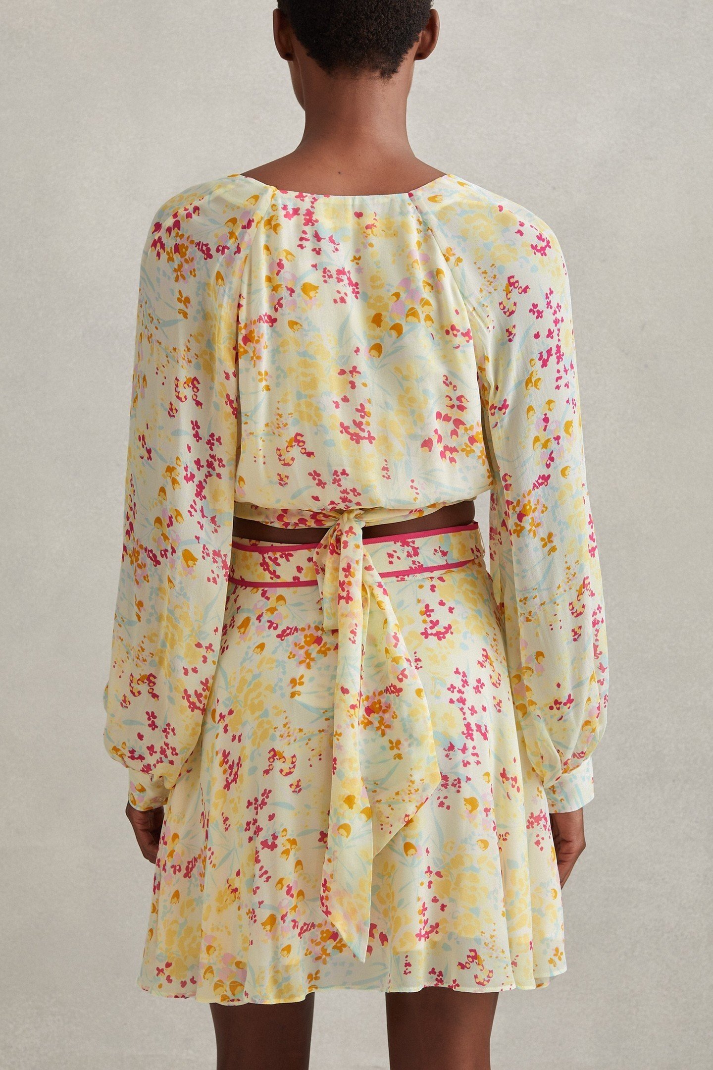 BUTTERCUP PRINTED FLIPPY SKIRT PINK/YELLOW 3