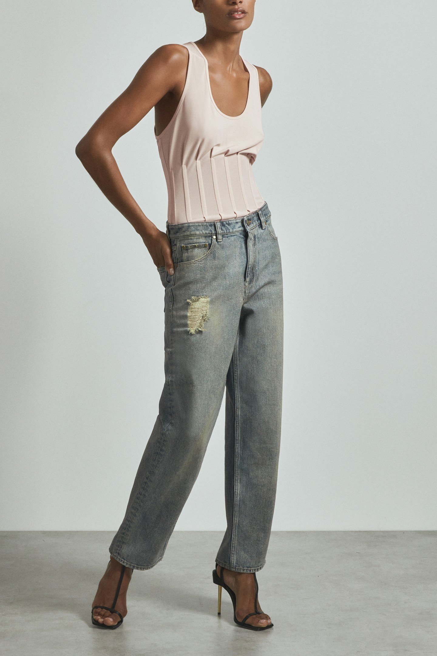 CORSET DETAIL VEST NUDE 1