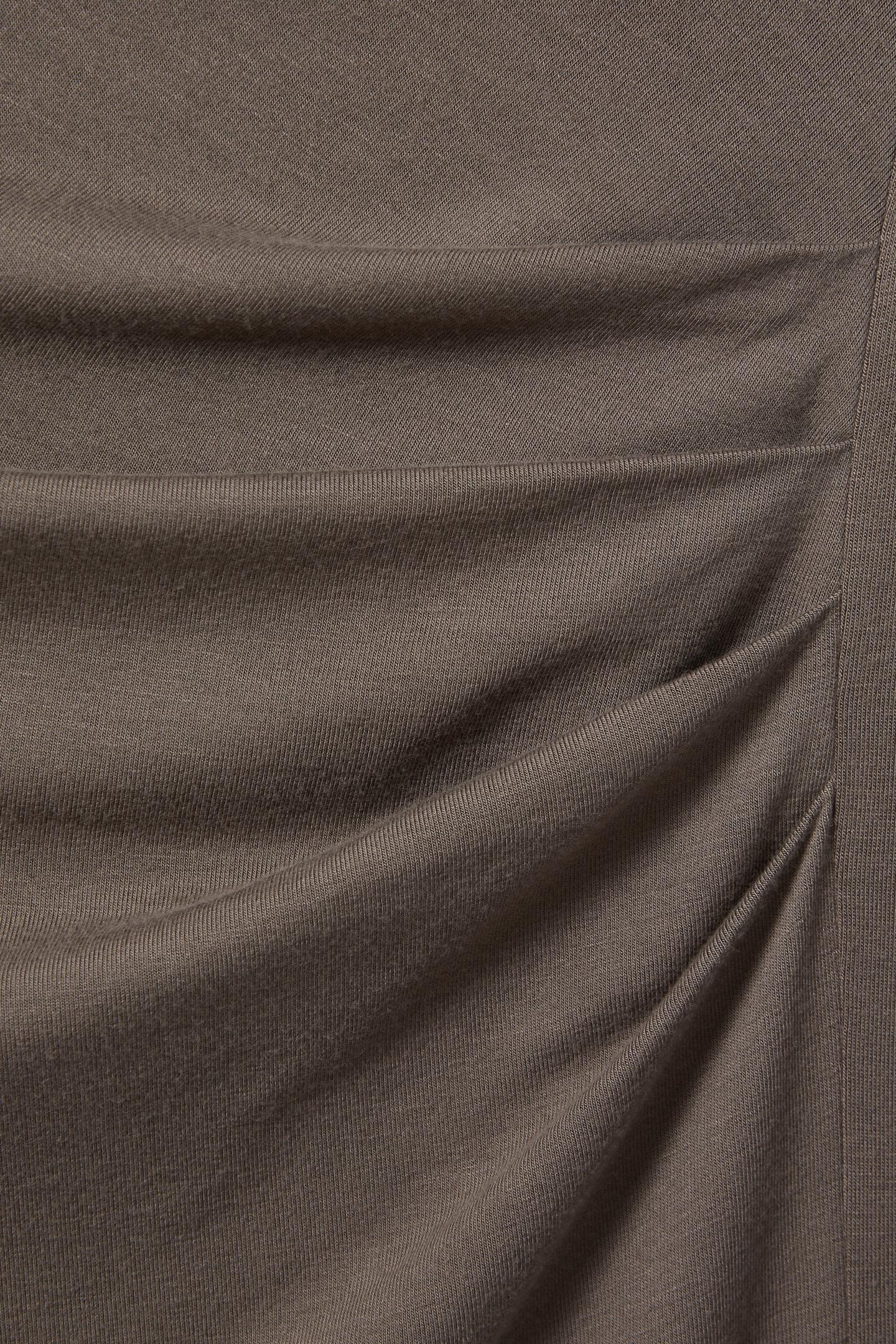 RUCHED DETAIL JERSEY MIDI DRESS MOCHA 5