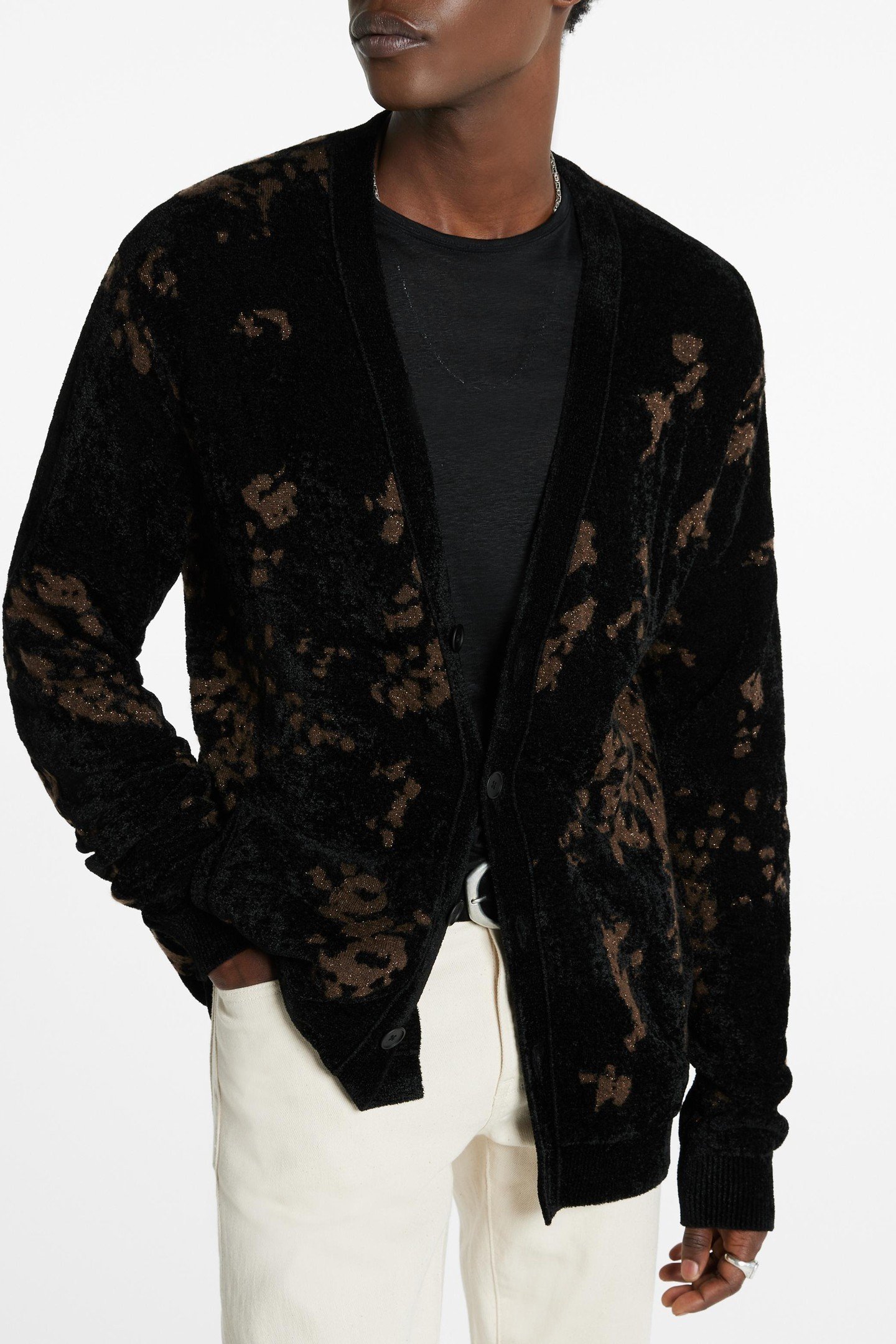 RAVEN LS CARDIGAN WITH CONFETTI JACQUARD BLACK 1