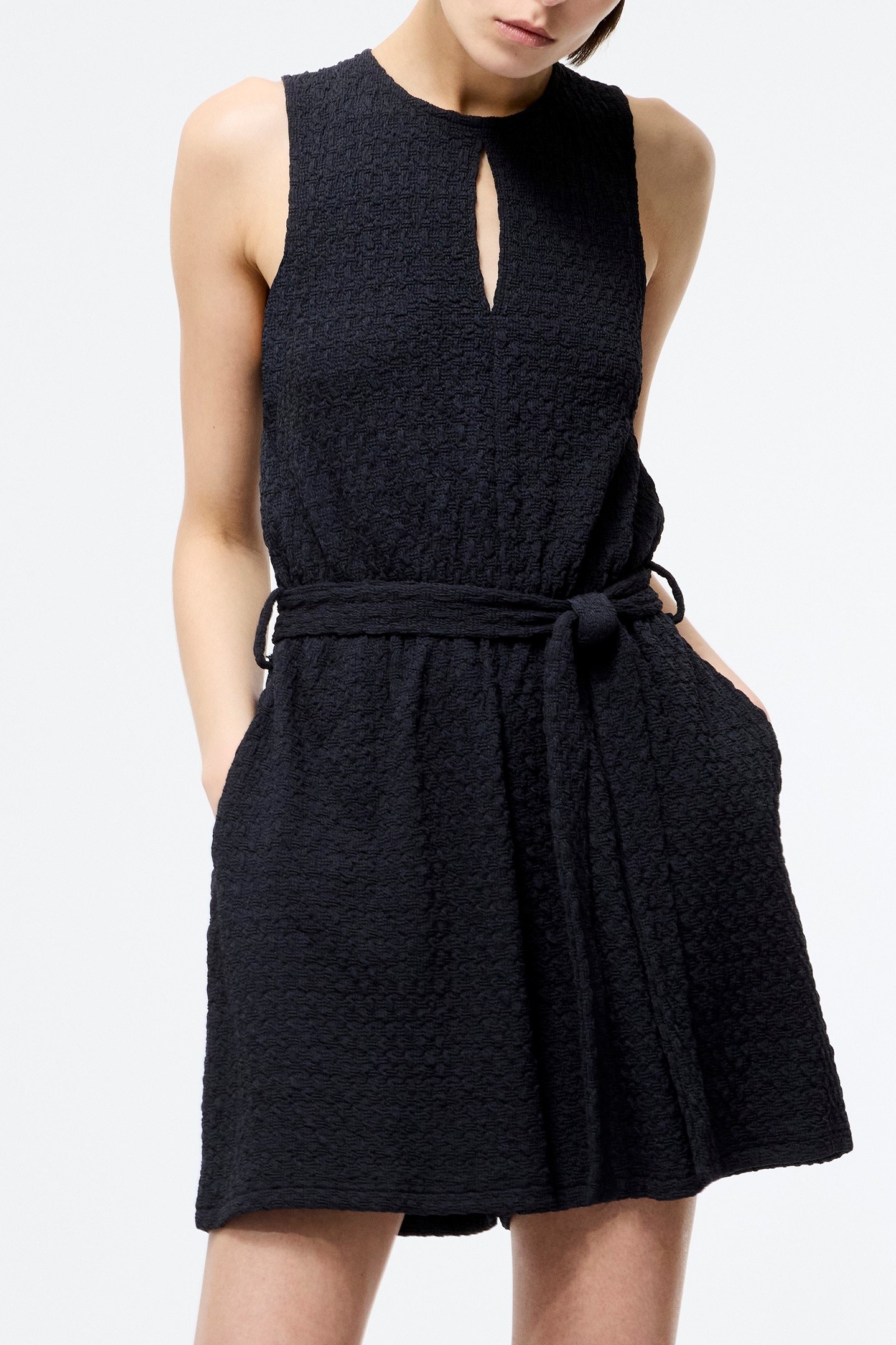 SADIE TEXTURED PLAYSUIT WASHED INK 1