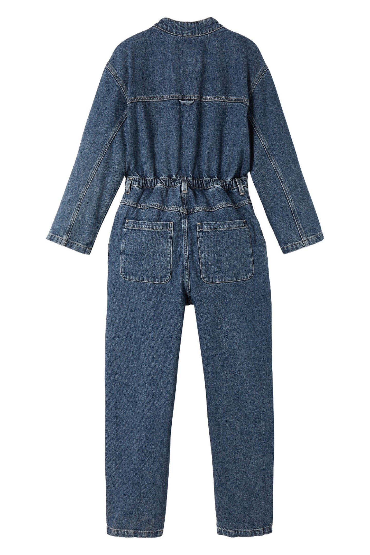 LONG-SLEEVED JUMPSUIT WITH BUTTON-DOWN COLLAR BLUE STONE 3